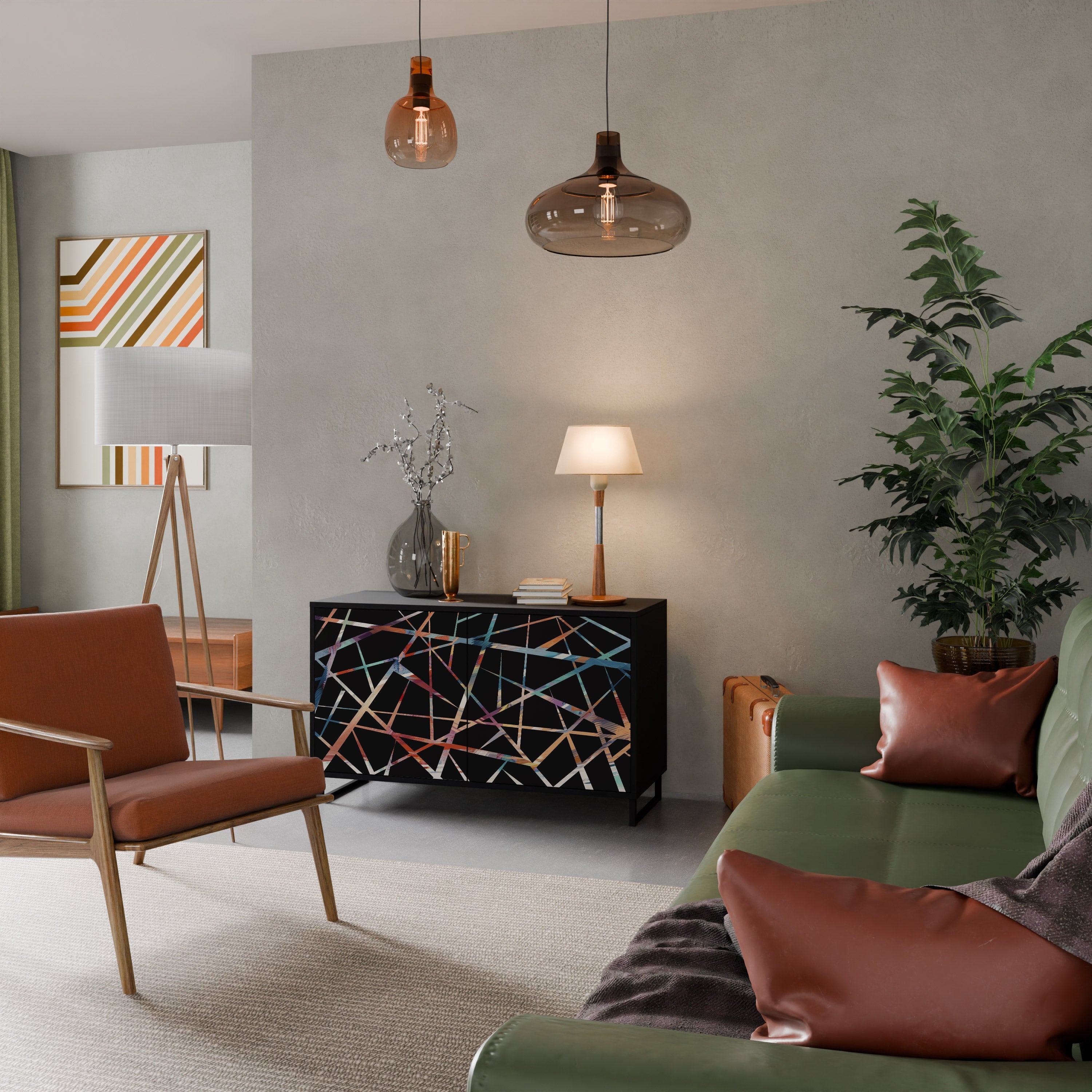 POLYGON VERVE Sideboard mit 2 Türen in Schwarz