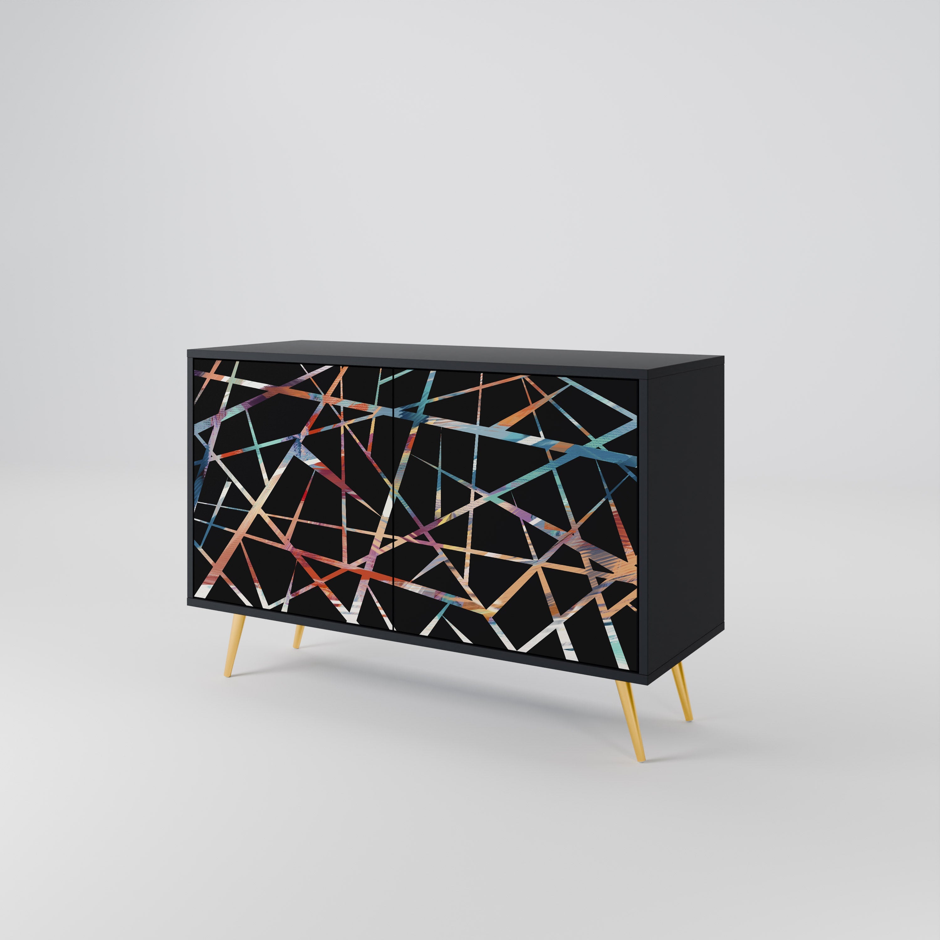 POLYGON VERVE Sideboard mit 2 Türen in Schwarz