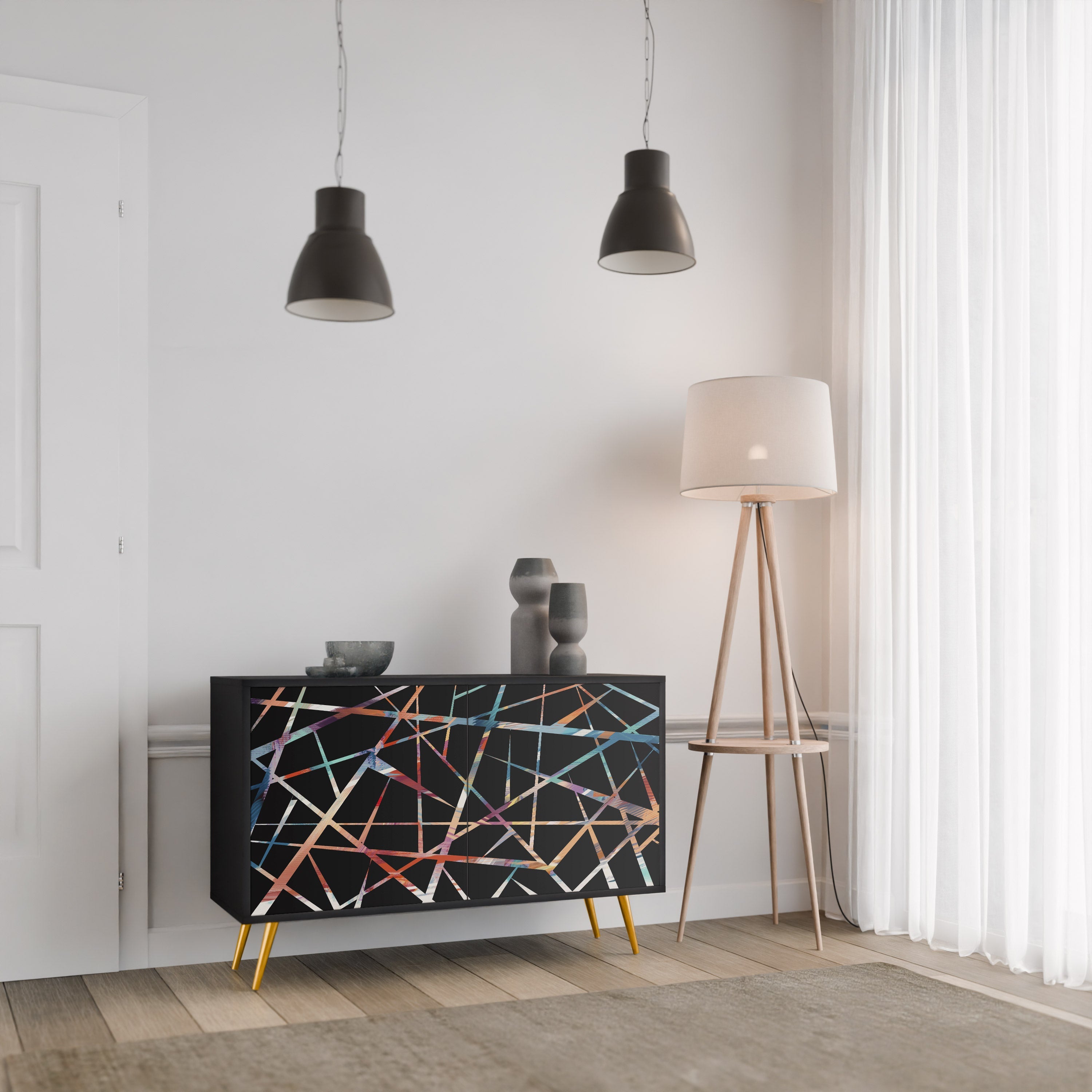 POLYGON VERVE Sideboard mit 2 Türen in Schwarz