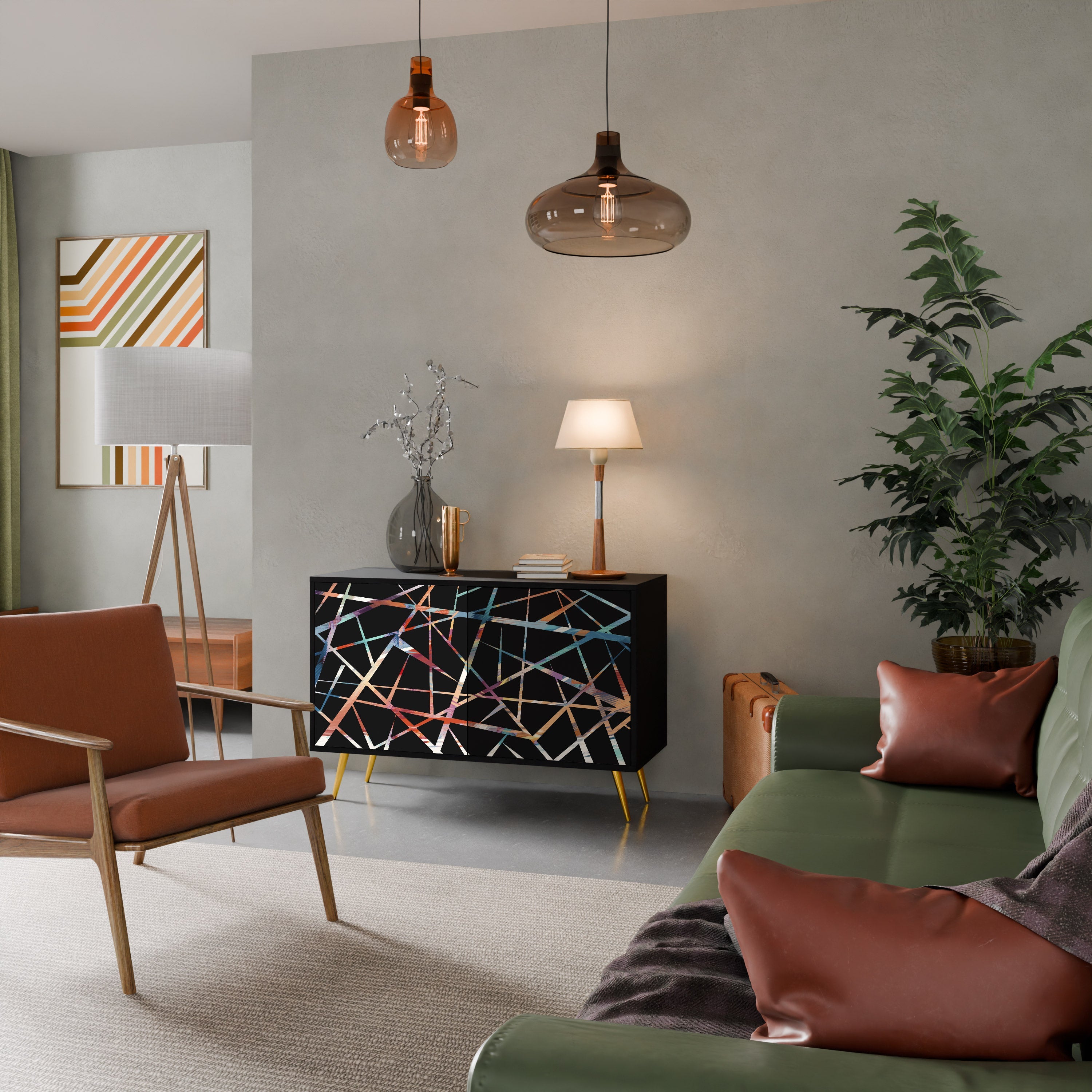 POLYGON VERVE Sideboard mit 2 Türen in Schwarz