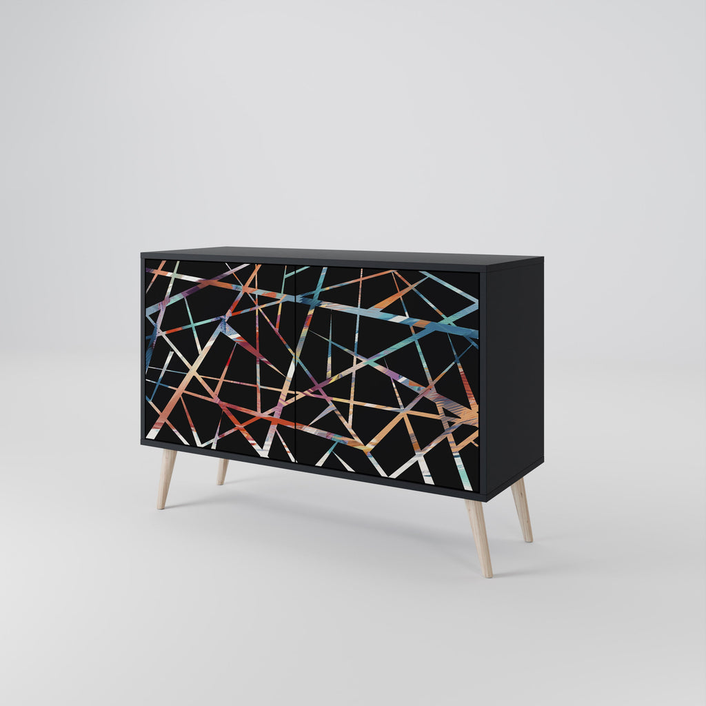 POLYGON VERVE Sideboard mit 2 Türen in Schwarz