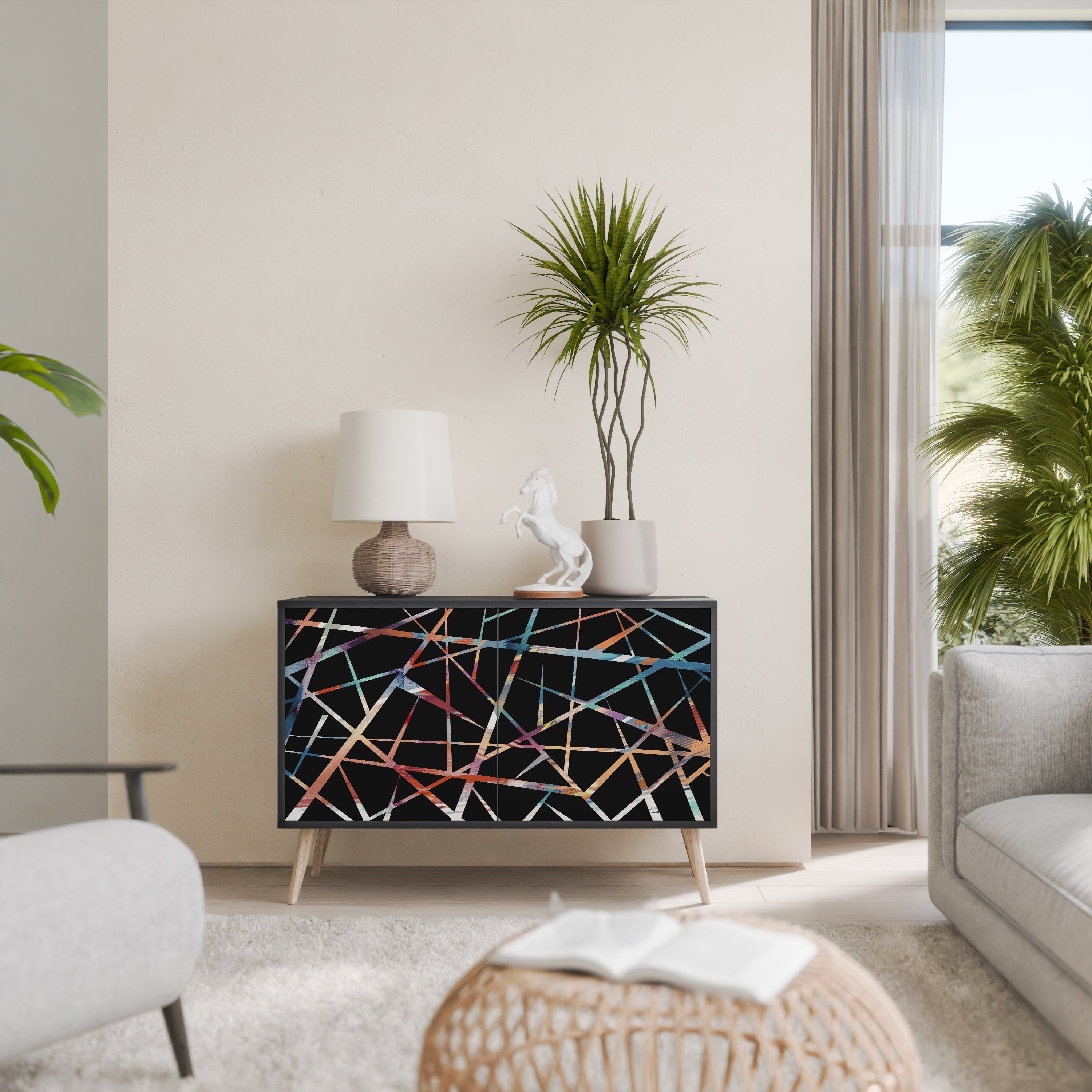 POLYGON VERVE Sideboard mit 2 Türen in Schwarz