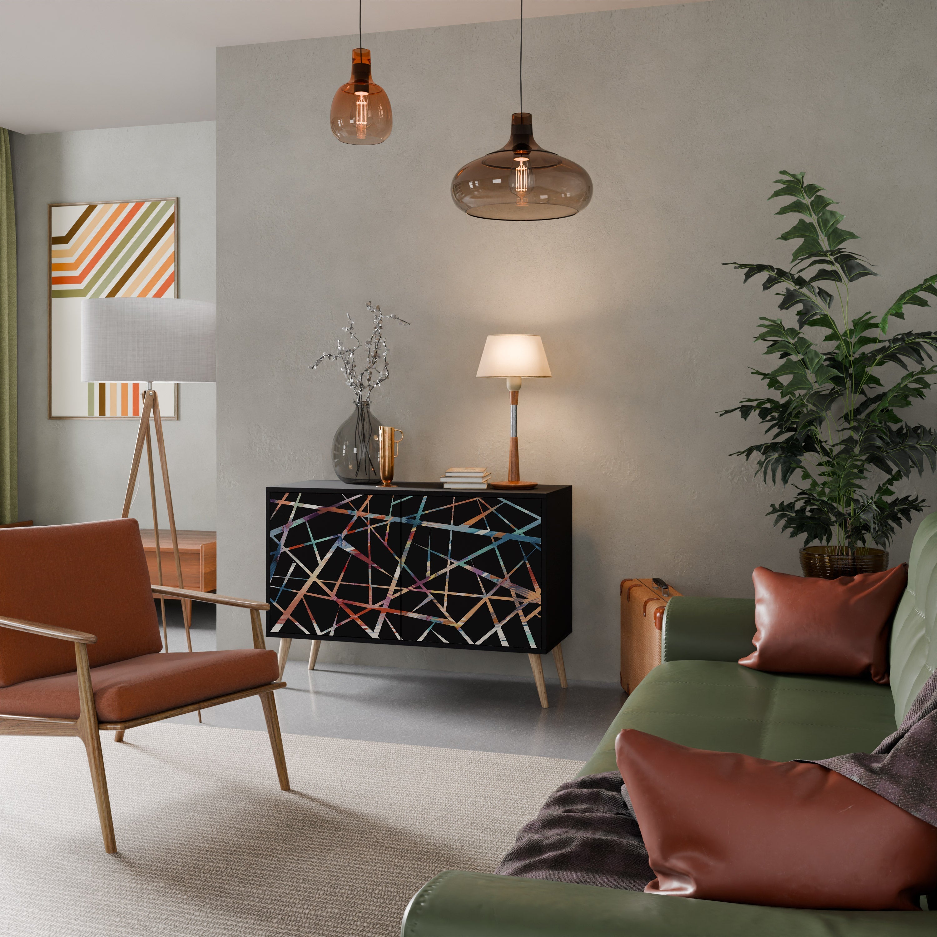 POLYGON VERVE Sideboard mit 2 Türen in Schwarz