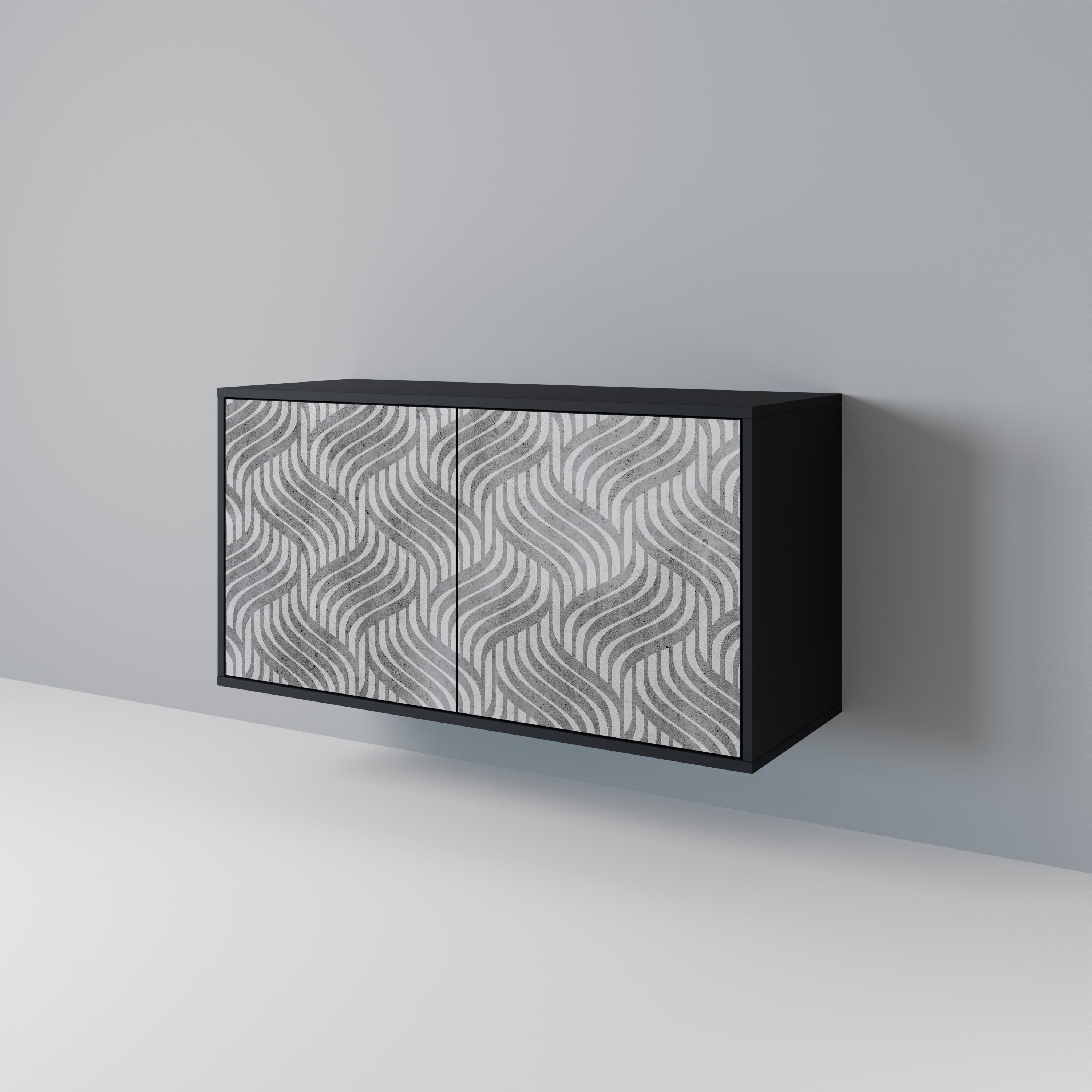 CONCRETE MOVEMENT Sideboard mit 2 Türen in Schwarz