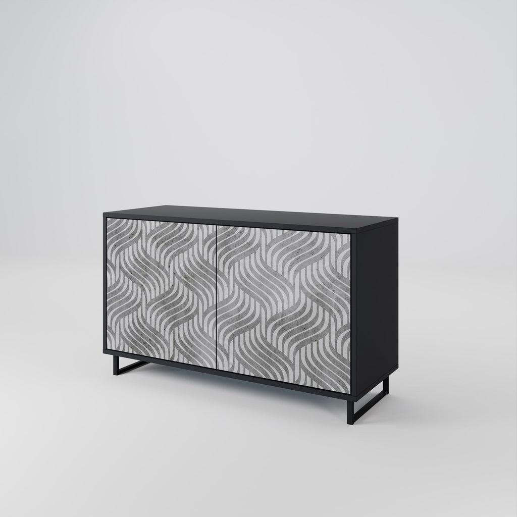 CONCRETE MOVEMENT Sideboard mit 2 Türen in Schwarz