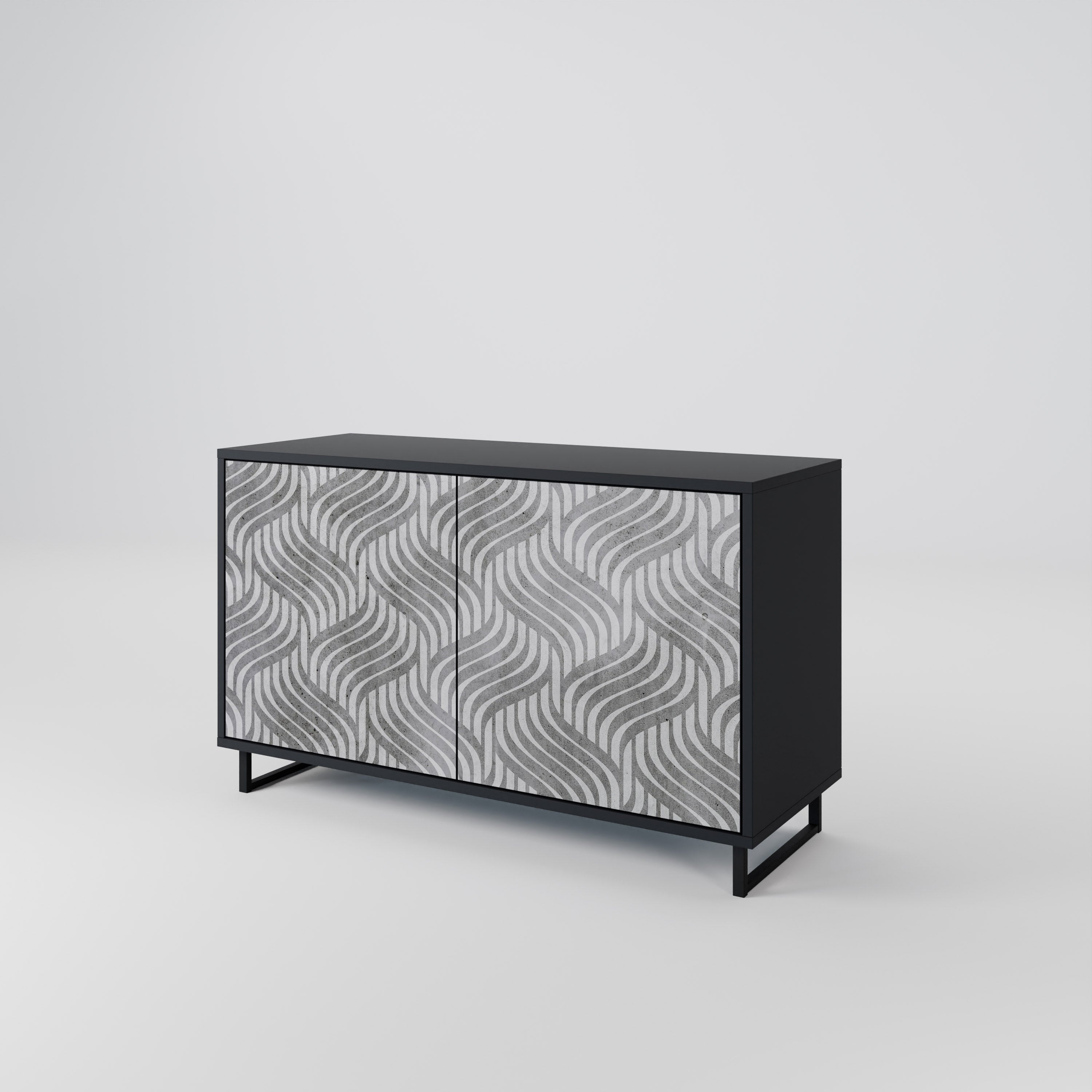 CONCRETE MOVEMENT Sideboard mit 2 Türen in Schwarz
