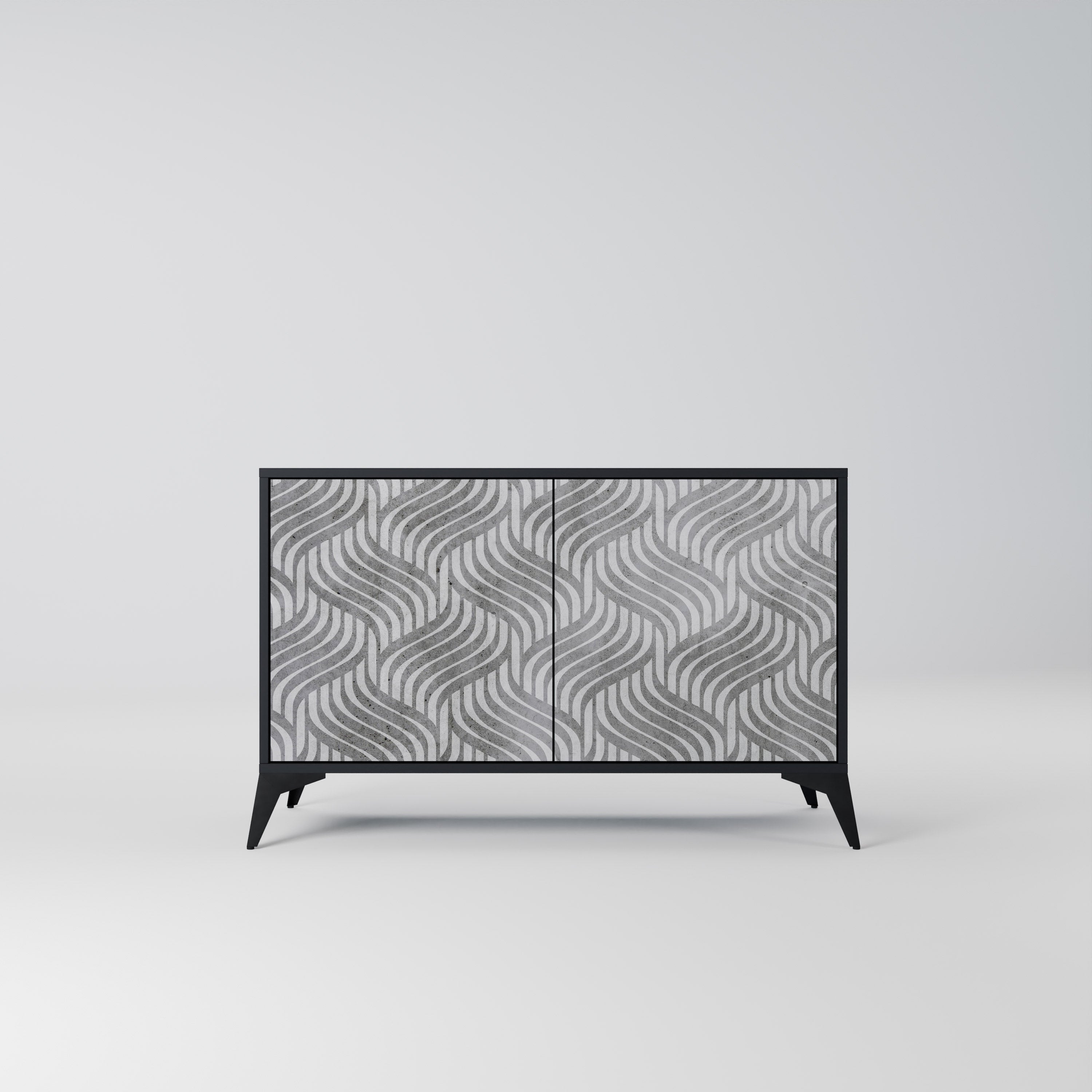 CONCRETE MOVEMENT Sideboard mit 2 Türen in Schwarz