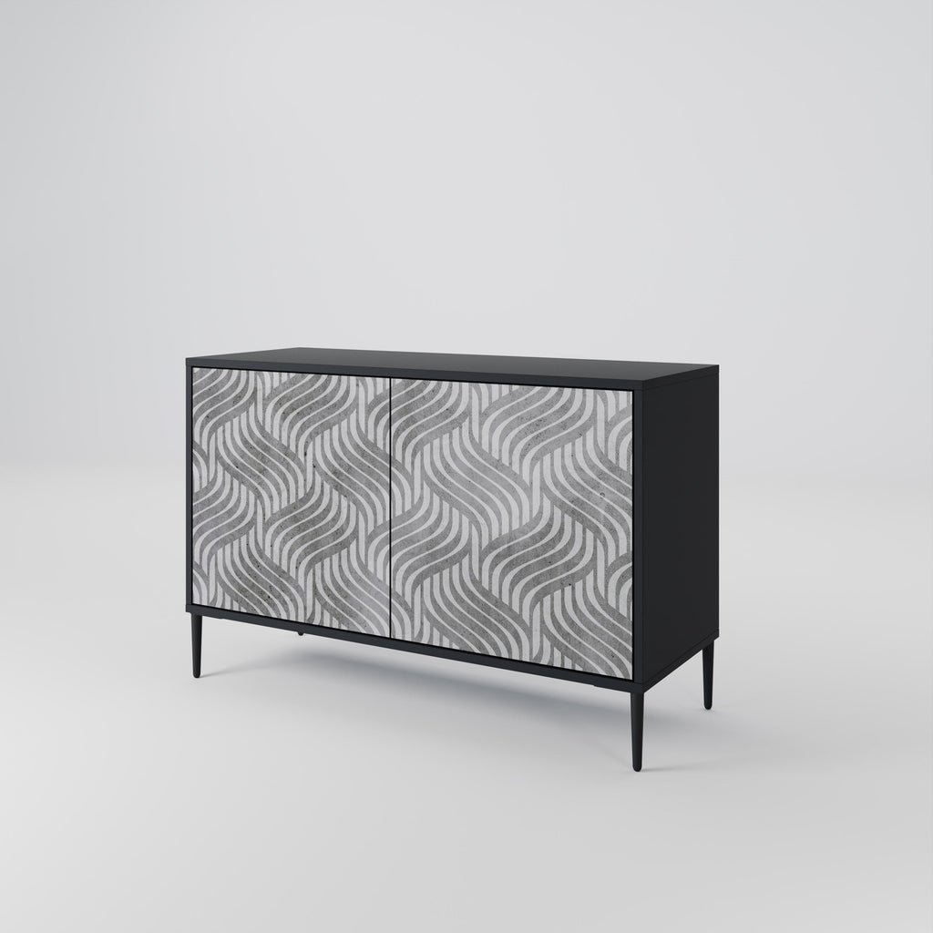 CONCRETE MOVEMENT Sideboard mit 2 Türen in Schwarz