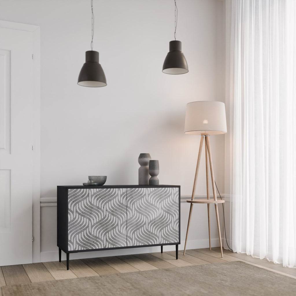 CONCRETE MOVEMENT Sideboard mit 2 Türen in Schwarz