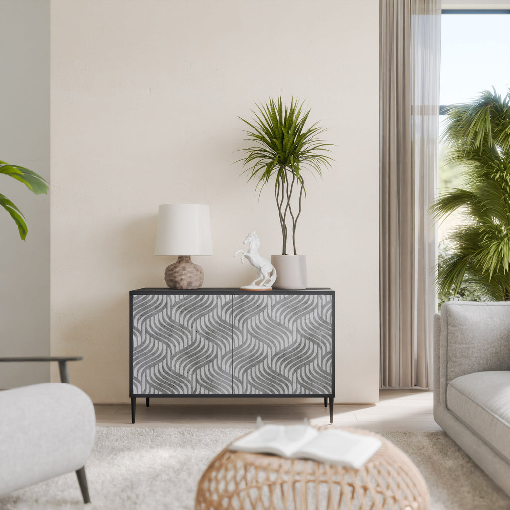 CONCRETE MOVEMENT Sideboard mit 2 Türen in Schwarz