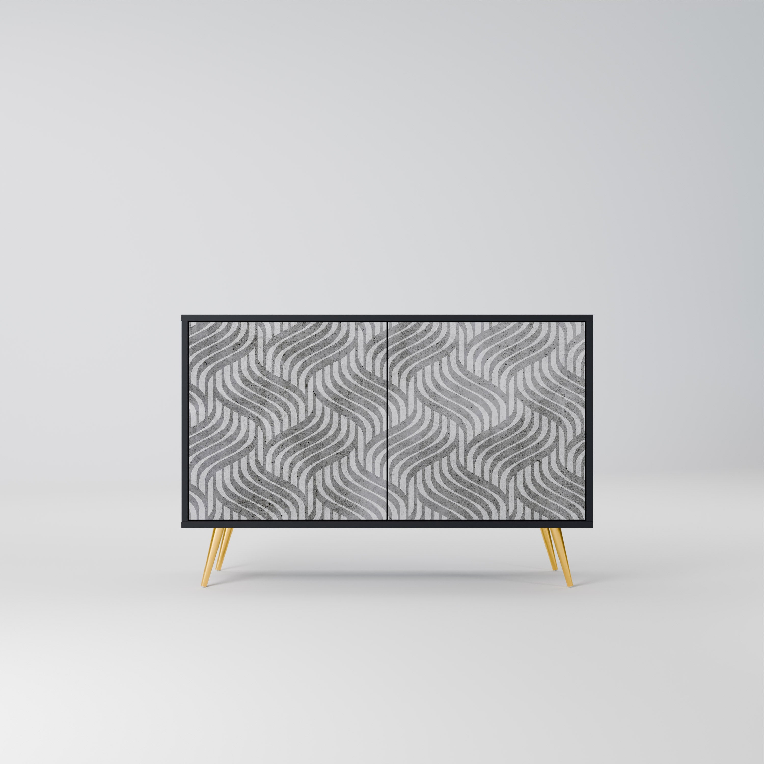 CONCRETE MOVEMENT Sideboard mit 2 Türen in Schwarz