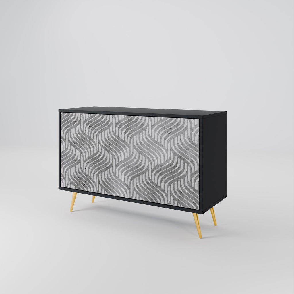 CONCRETE MOVEMENT Sideboard mit 2 Türen in Schwarz