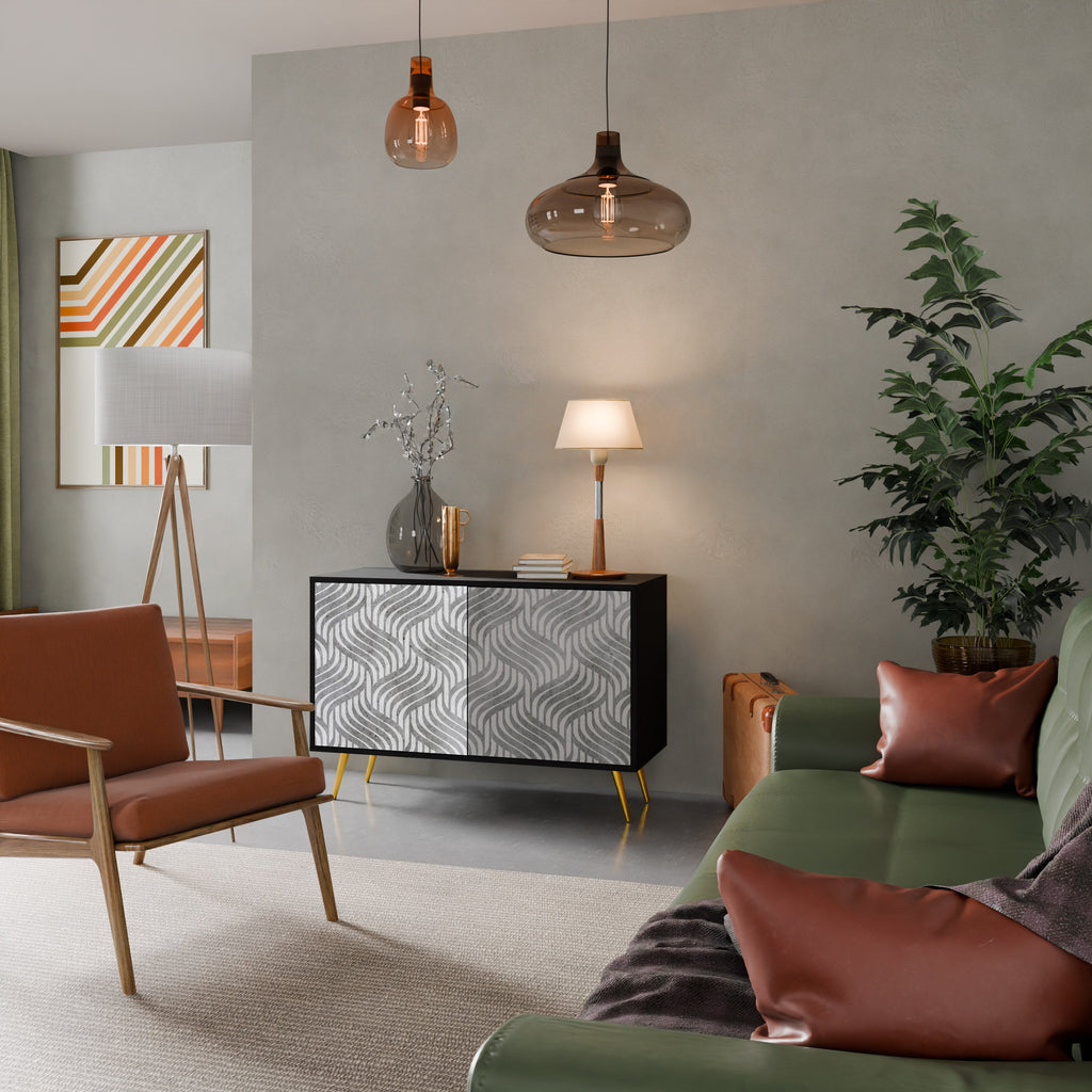 CONCRETE MOVEMENT Sideboard mit 2 Türen in Schwarz