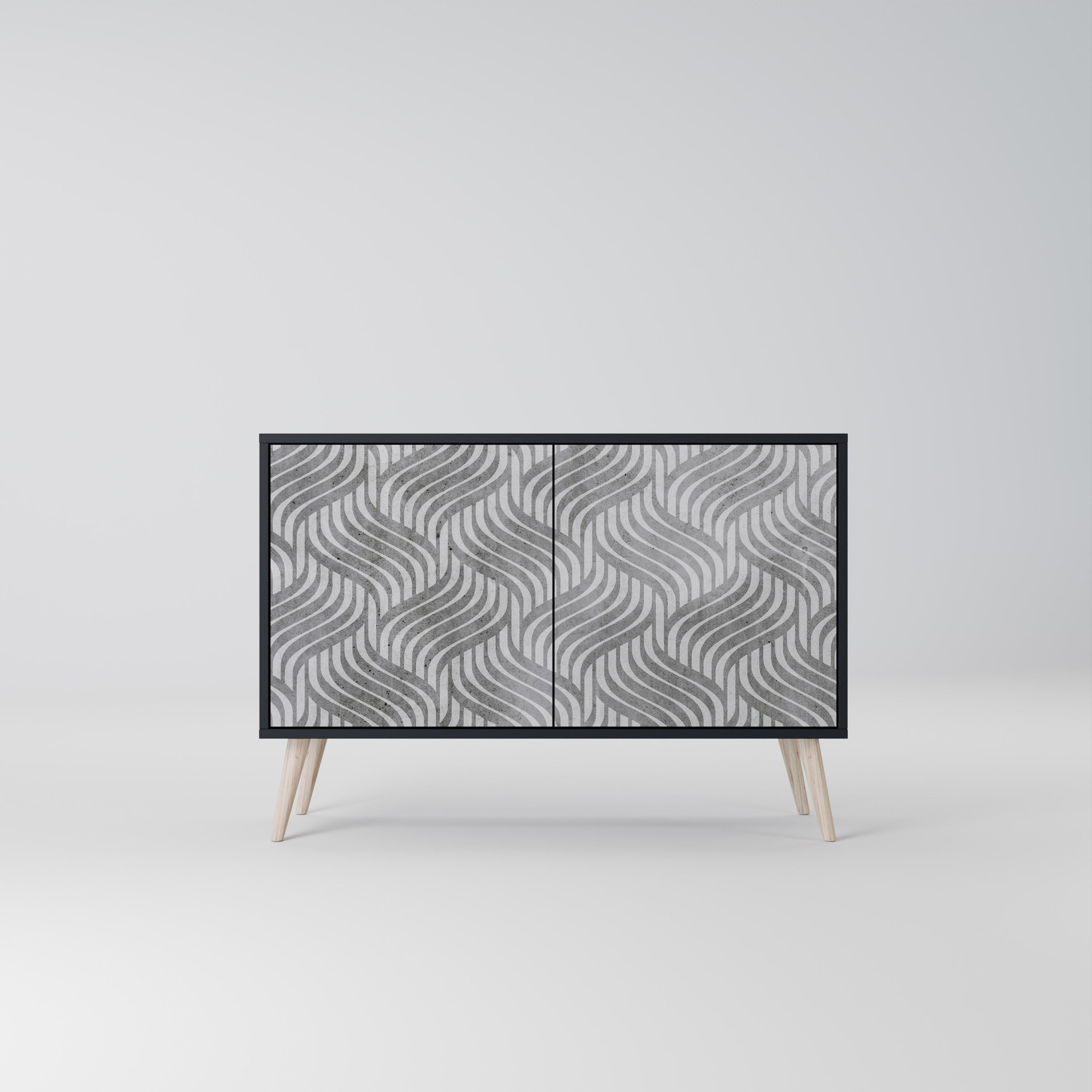 CONCRETE MOVEMENT Sideboard mit 2 Türen in Schwarz