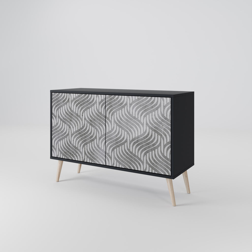 CONCRETE MOVEMENT Sideboard mit 2 Türen in Schwarz