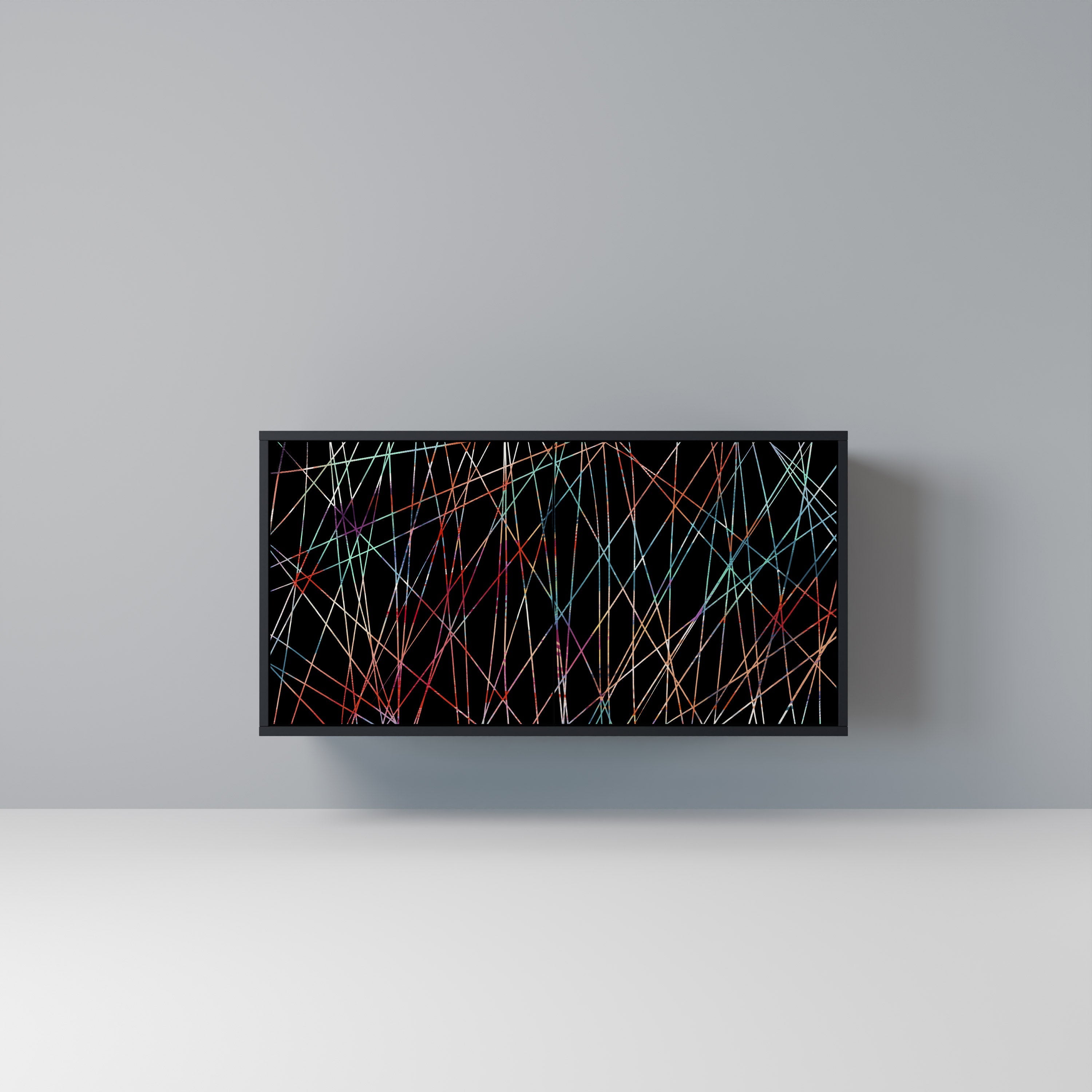 LUMINOUS SNARE Sideboard mit 2 Türen in Schwarz