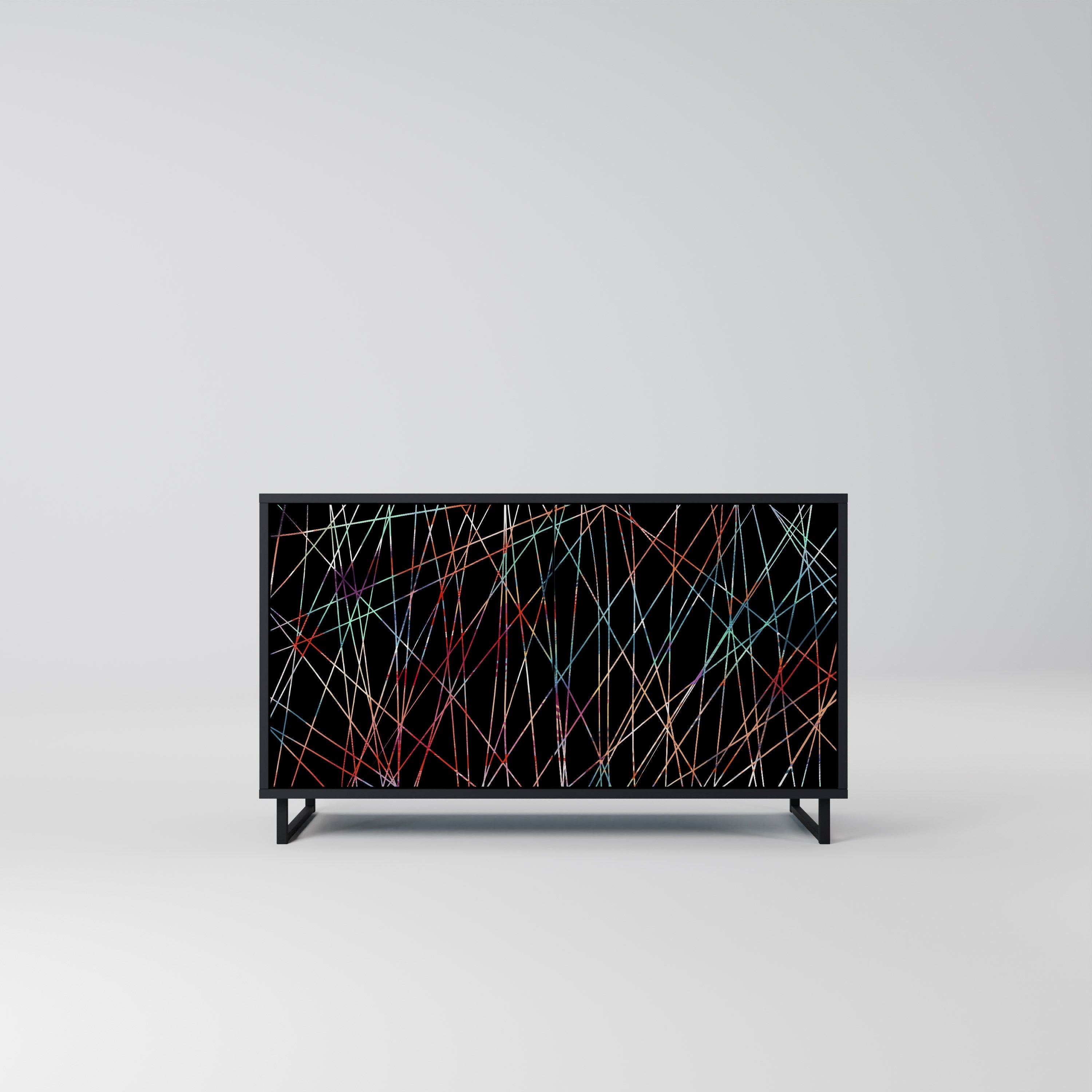 LUMINOUS SNARE Sideboard mit 2 Türen in Schwarz