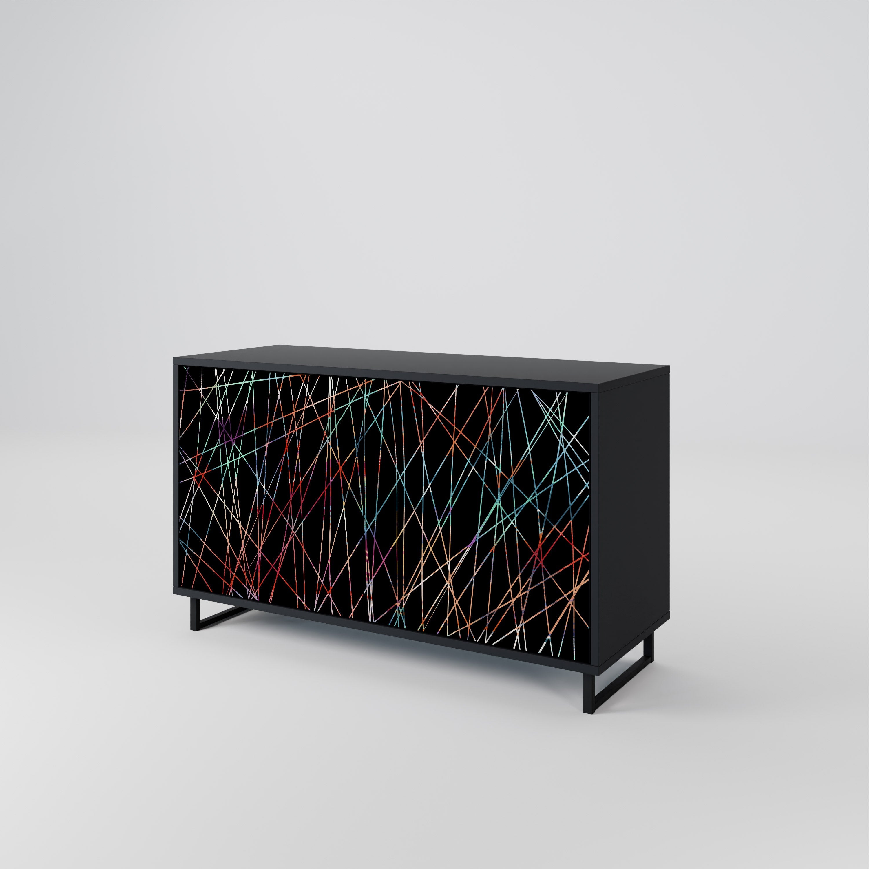 LUMINOUS SNARE Sideboard mit 2 Türen in Schwarz