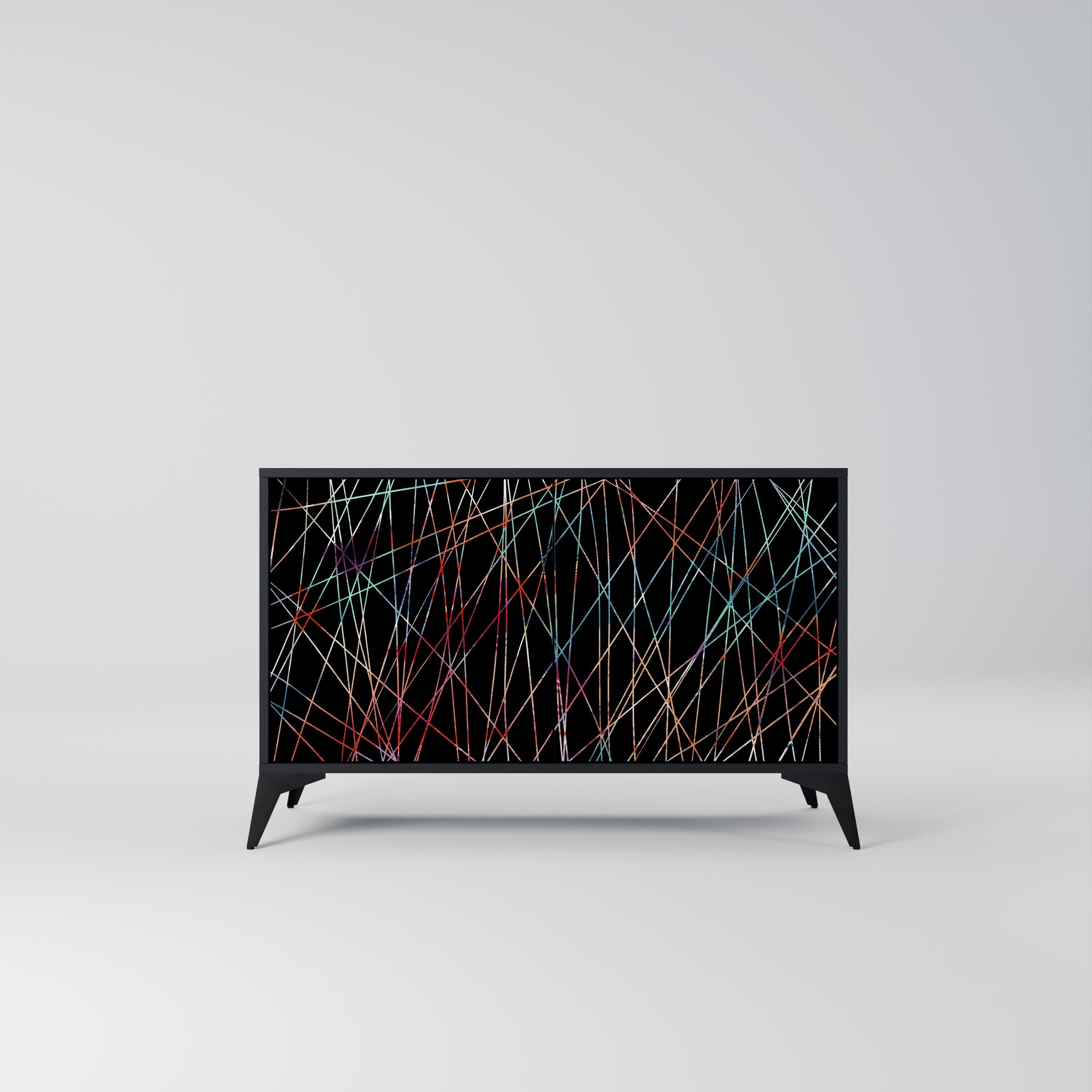LUMINOUS SNARE Sideboard mit 2 Türen in Schwarz