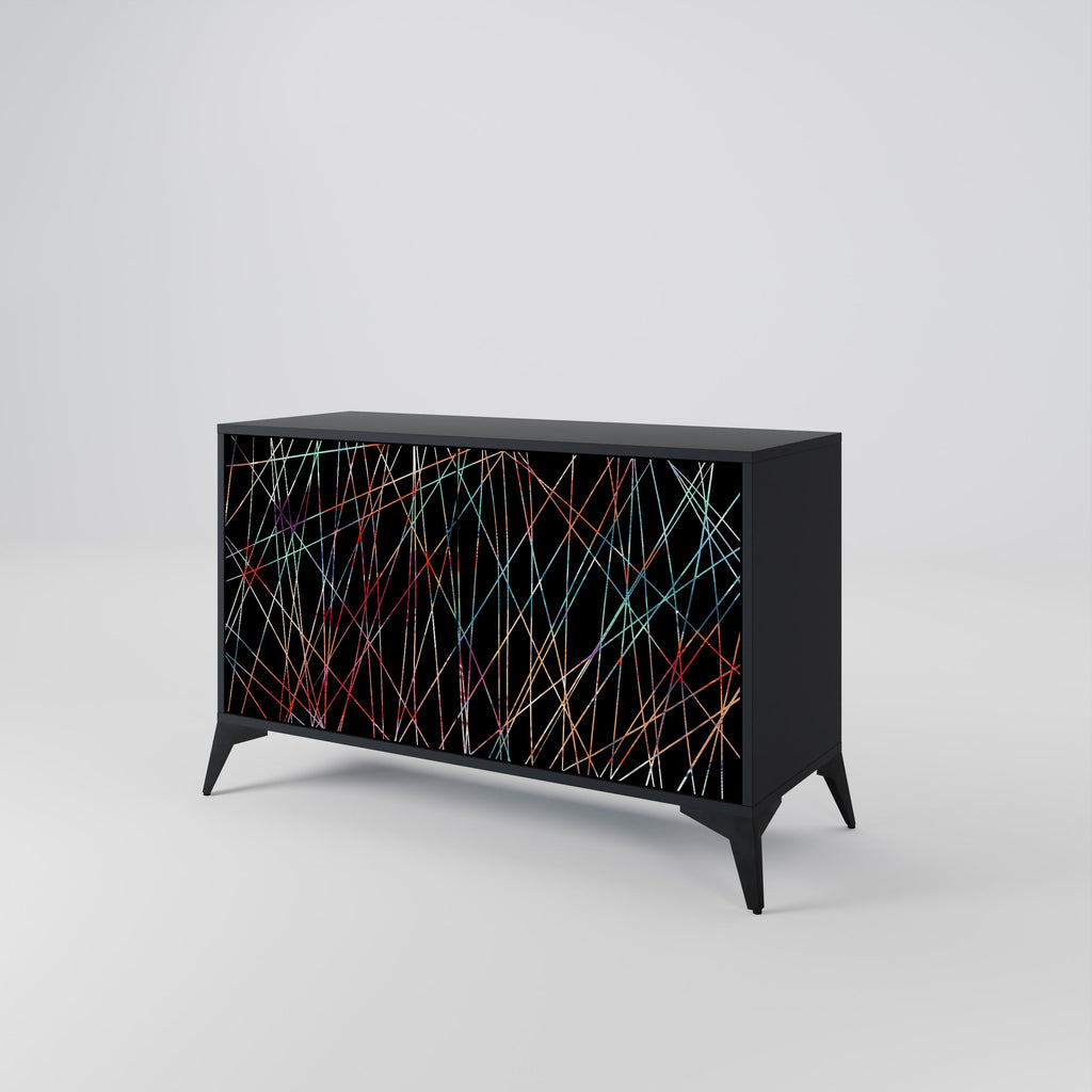 LUMINOUS SNARE Sideboard mit 2 Türen in Schwarz