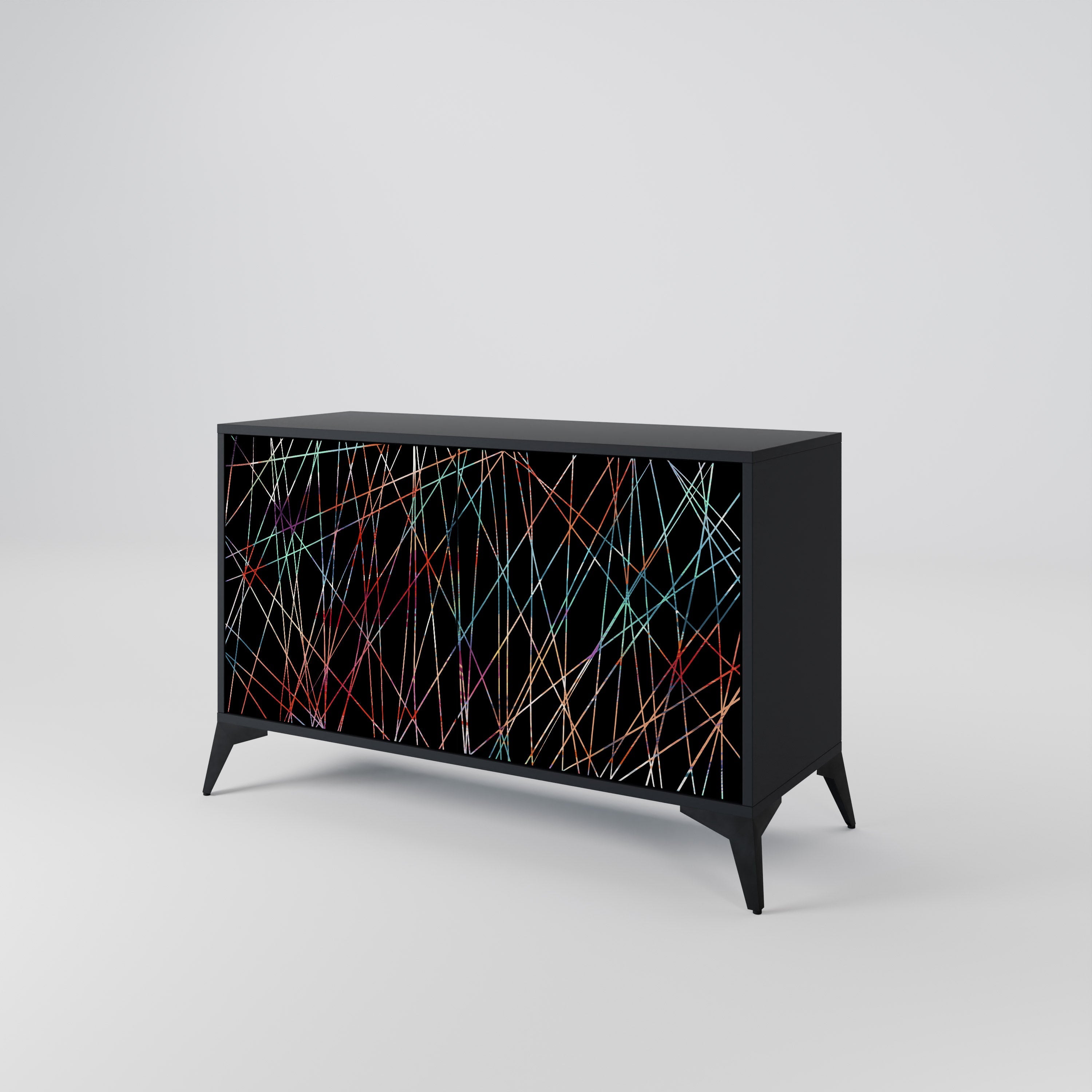 LUMINOUS SNARE Sideboard mit 2 Türen in Schwarz