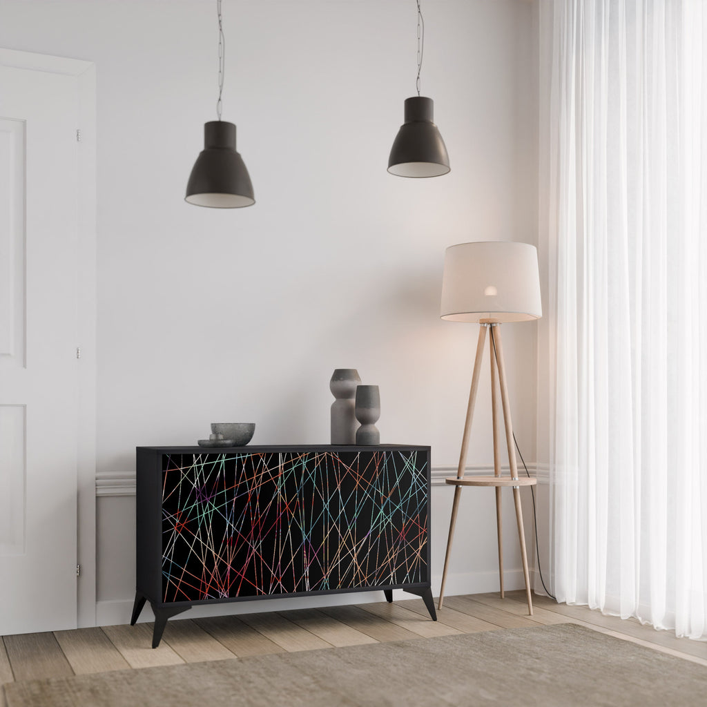 LUMINOUS SNARE Sideboard mit 2 Türen in Schwarz