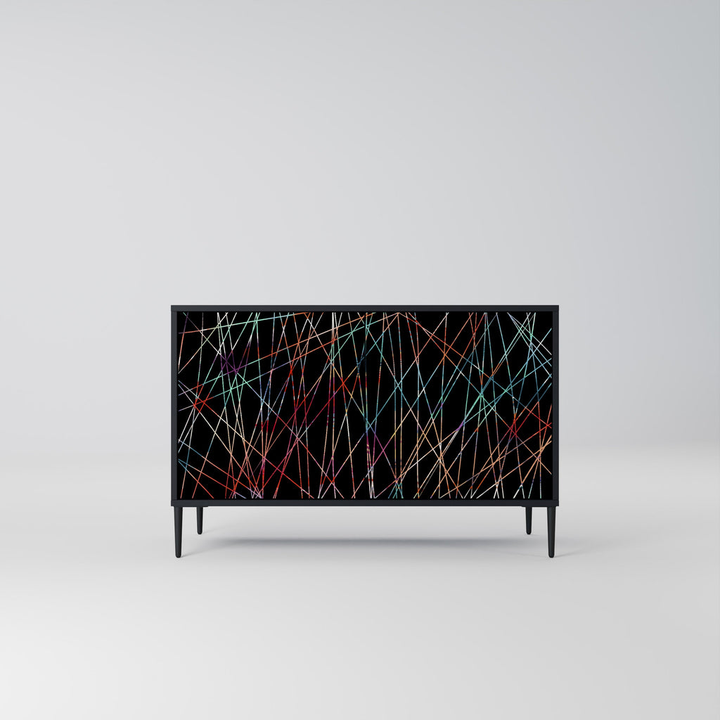 LUMINOUS SNARE Sideboard mit 2 Türen in Schwarz