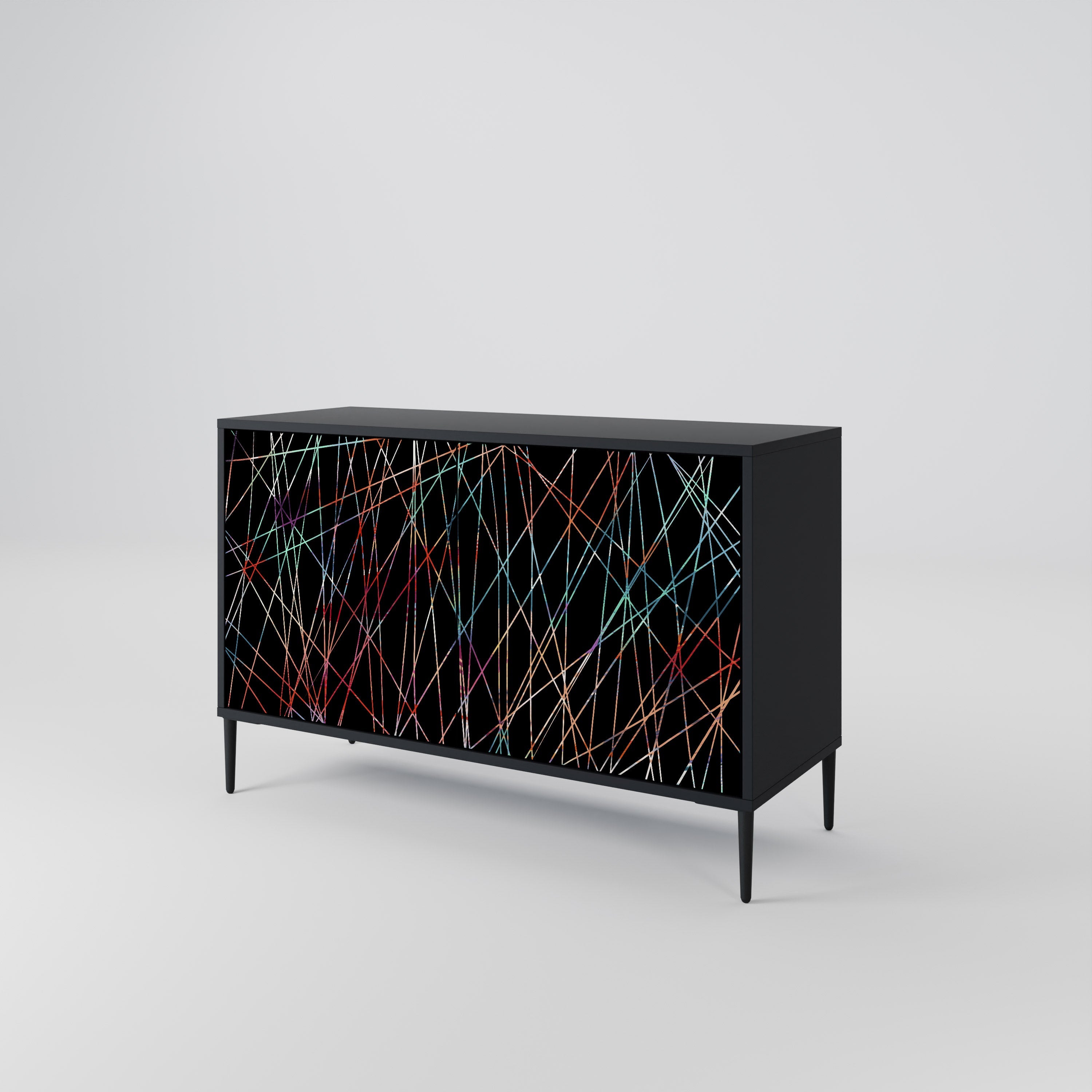 LUMINOUS SNARE Sideboard mit 2 Türen in Schwarz