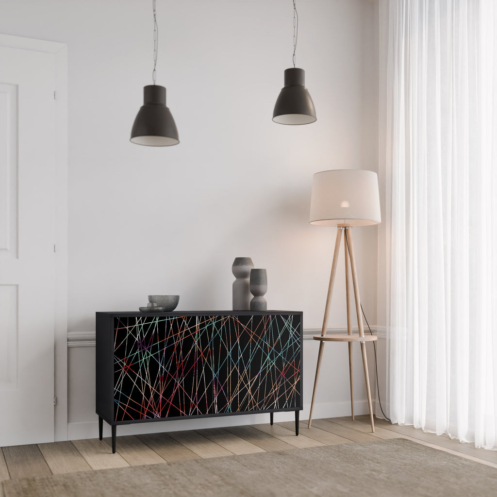 LUMINOUS SNARE Sideboard mit 2 Türen in Schwarz