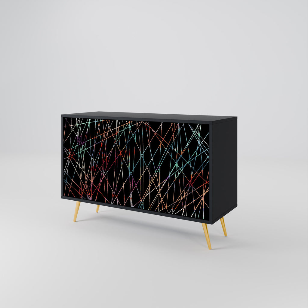 LUMINOUS SNARE Sideboard mit 2 Türen in Schwarz