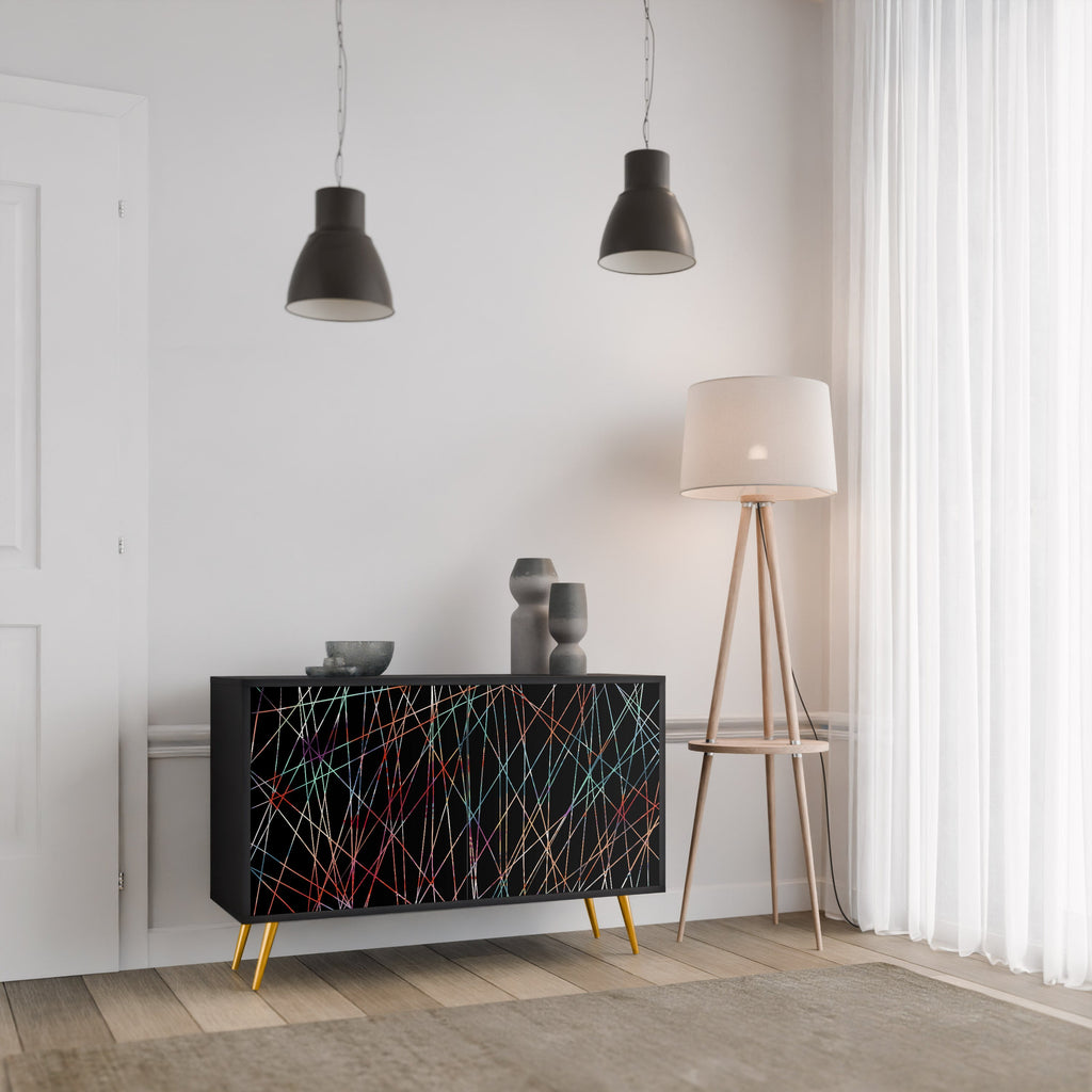 LUMINOUS SNARE Sideboard mit 2 Türen in Schwarz