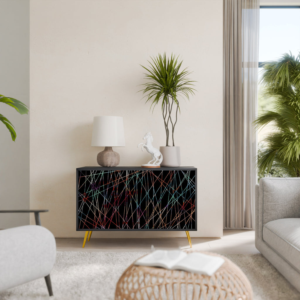 LUMINOUS SNARE Sideboard mit 2 Türen in Schwarz