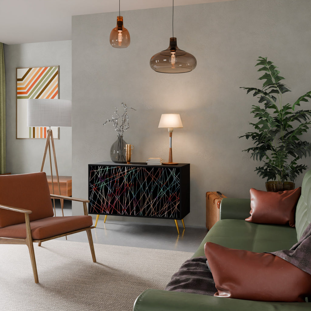LUMINOUS SNARE Sideboard mit 2 Türen in Schwarz