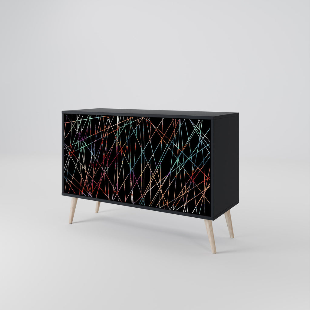 LUMINOUS SNARE Sideboard mit 2 Türen in Schwarz