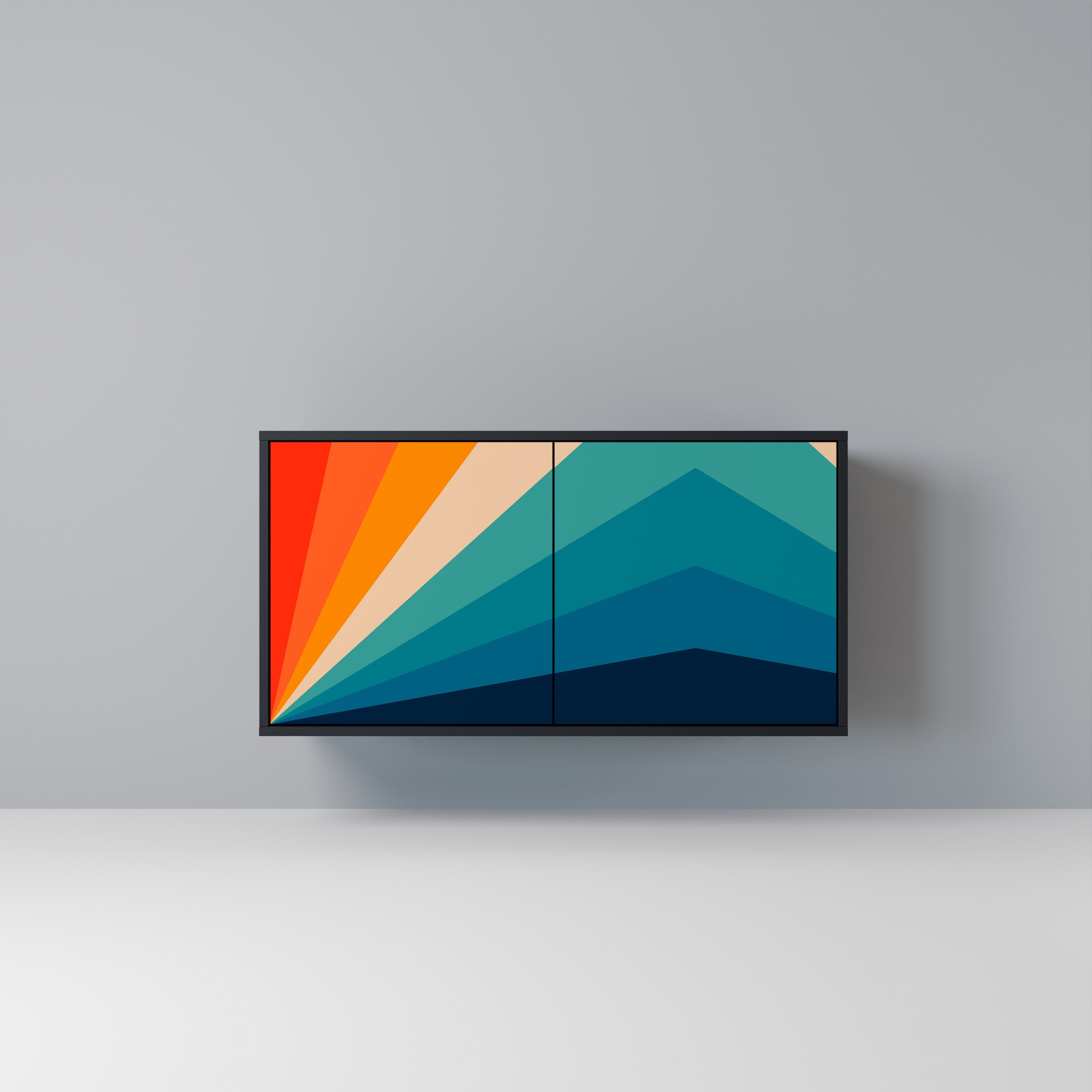 PRISM CONCUSSION Sideboard mit 2 Türen in Schwarz