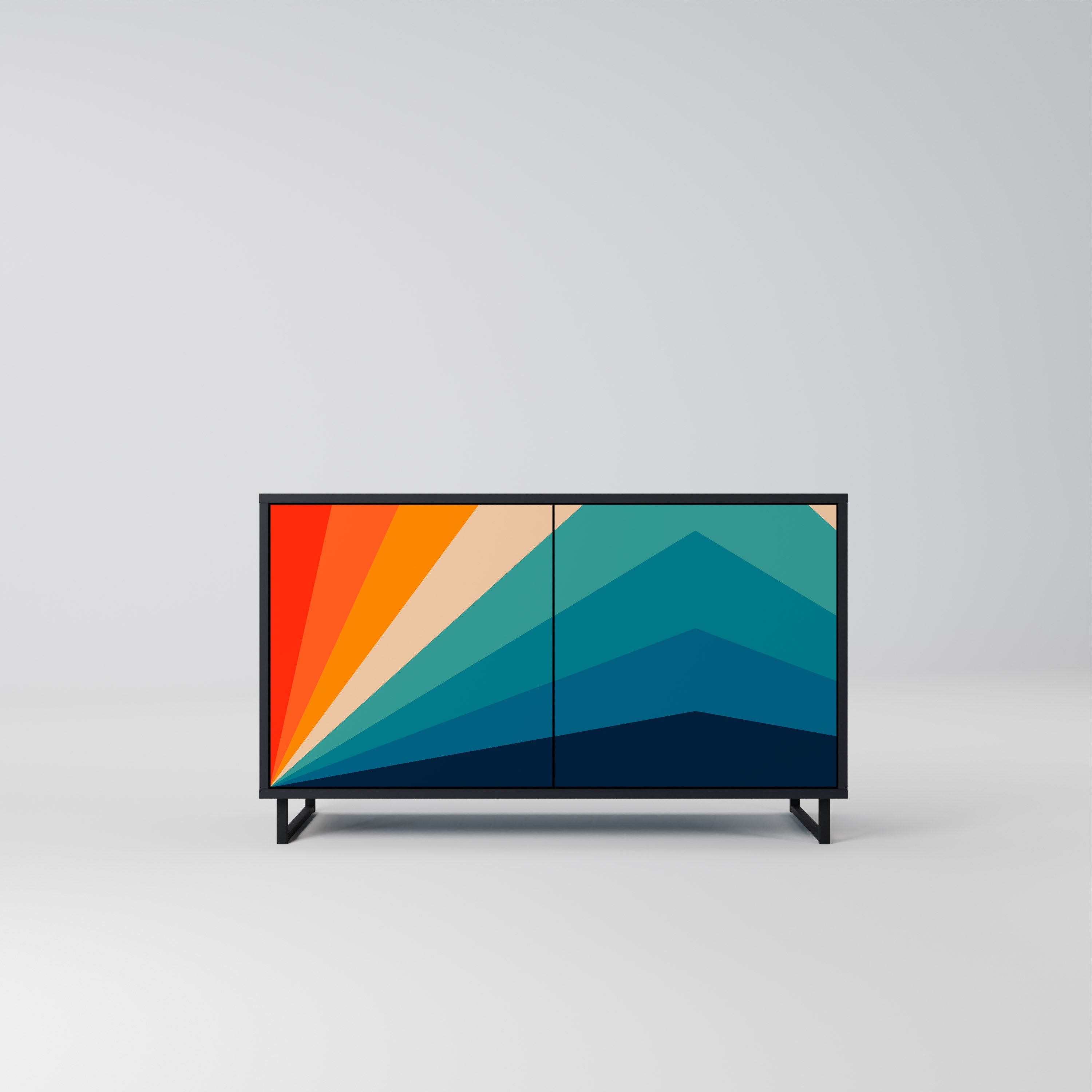 PRISM CONCUSSION Sideboard mit 2 Türen in Schwarz