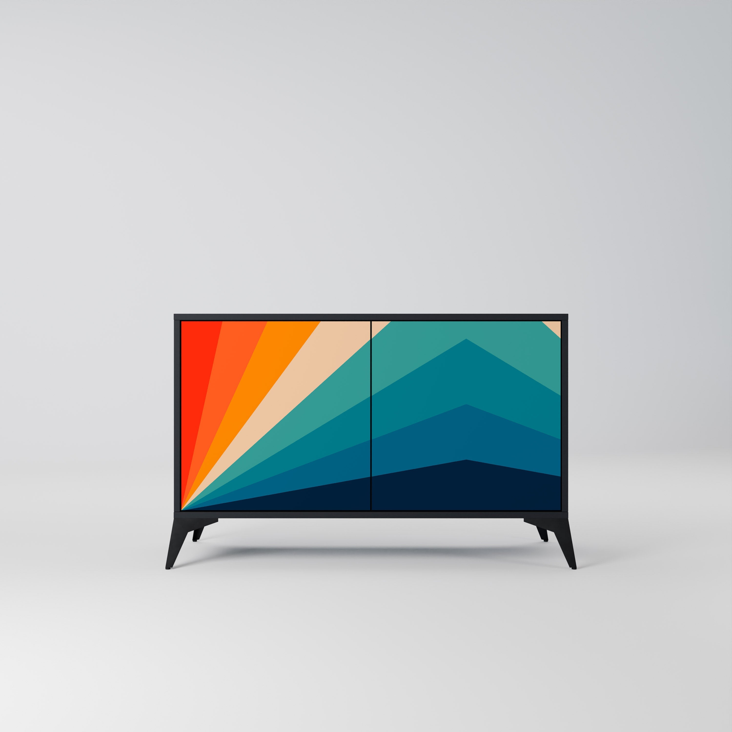 PRISM CONCUSSION Sideboard mit 2 Türen in Schwarz