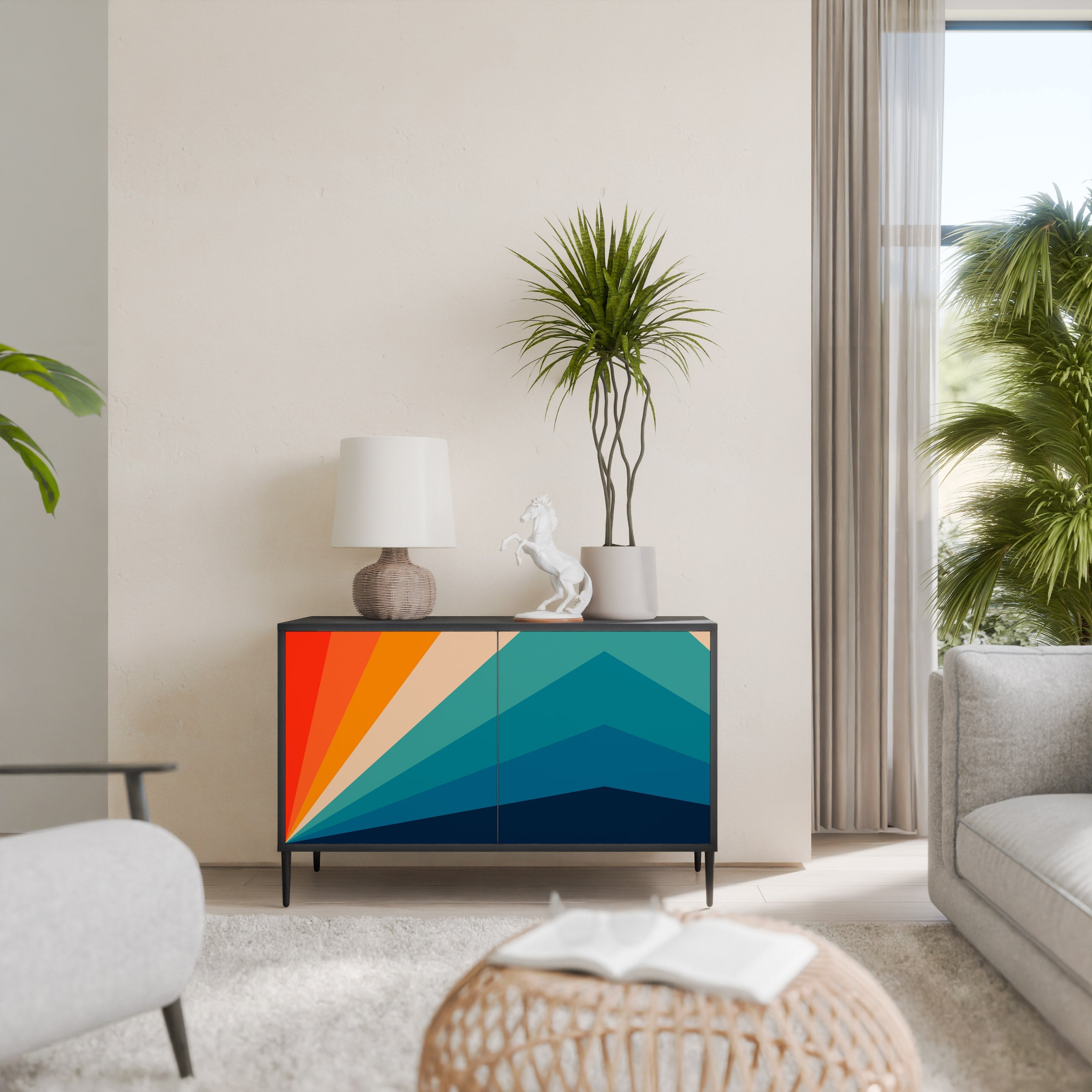PRISM CONCUSSION Sideboard mit 2 Türen in Schwarz