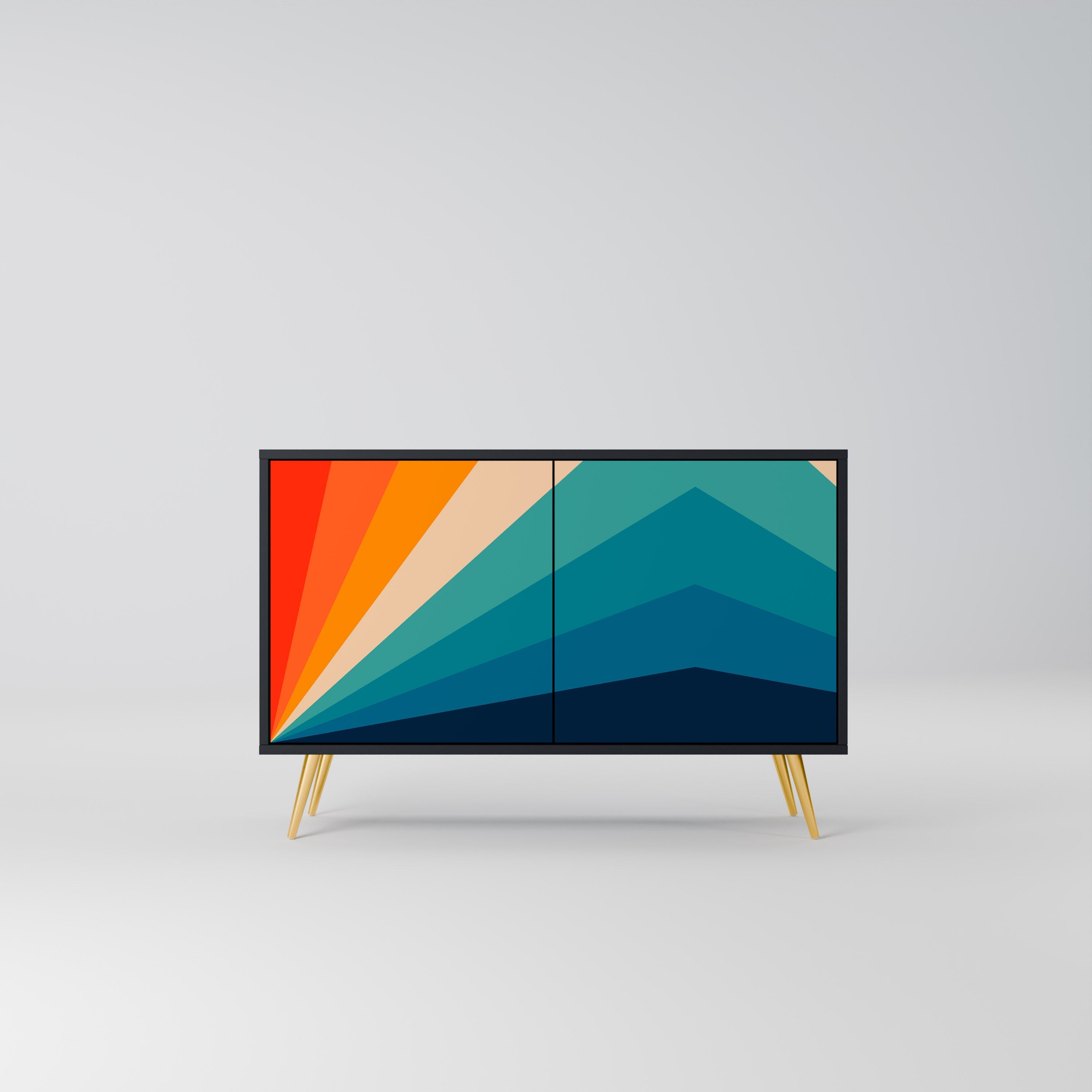 PRISM CONCUSSION Sideboard mit 2 Türen in Schwarz