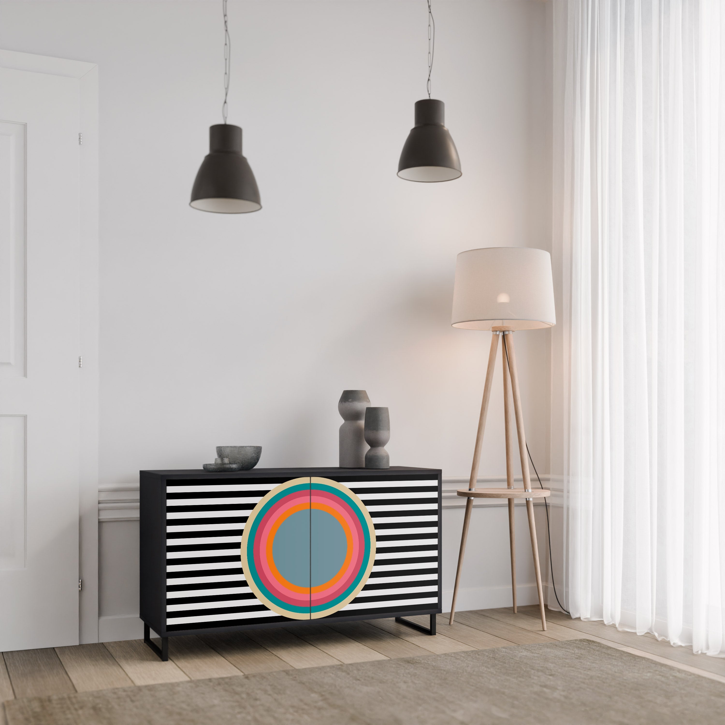 SPECTRA SHOWCASE Sideboard mit 2 Türen in Schwarz