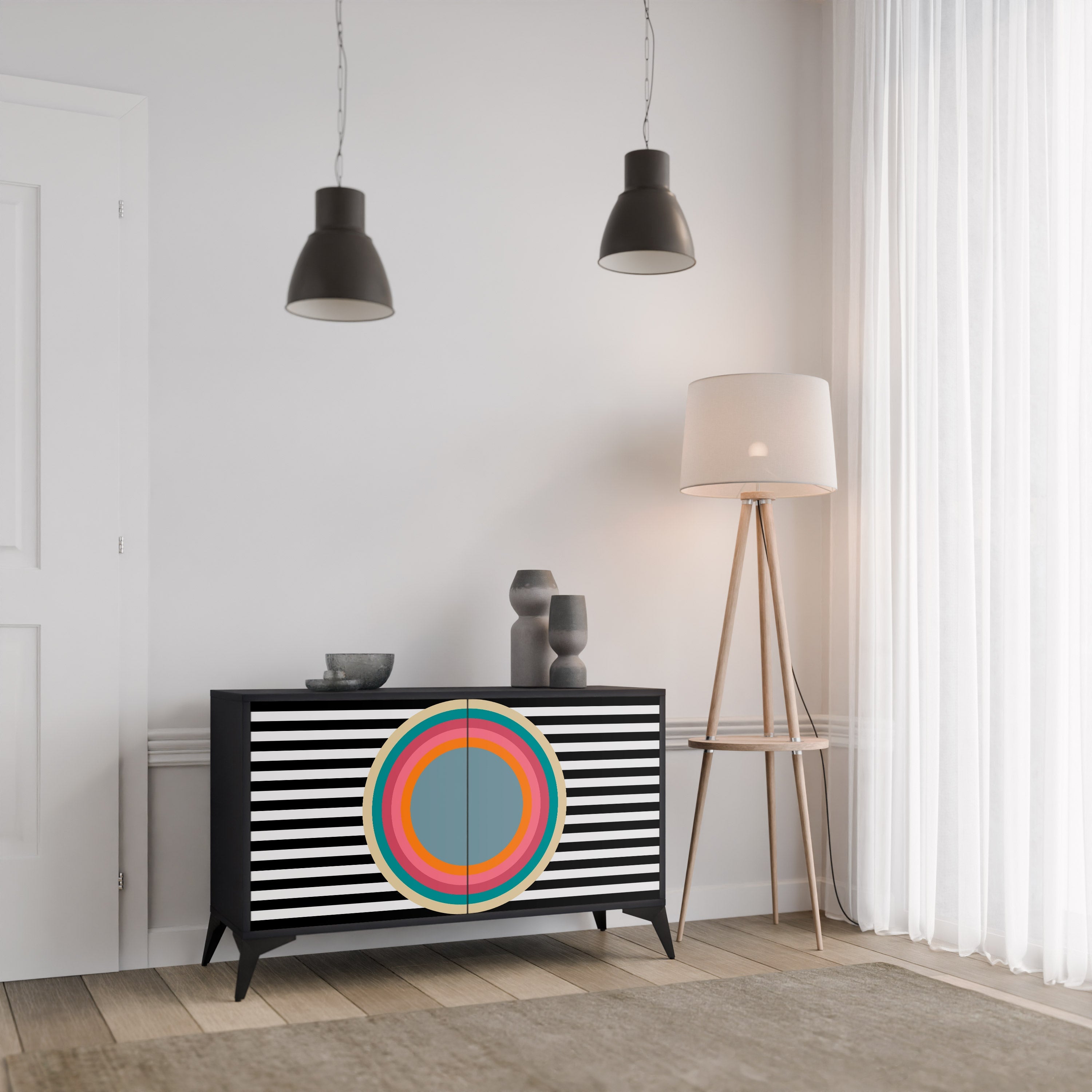 SPECTRA SHOWCASE Sideboard mit 2 Türen in Schwarz