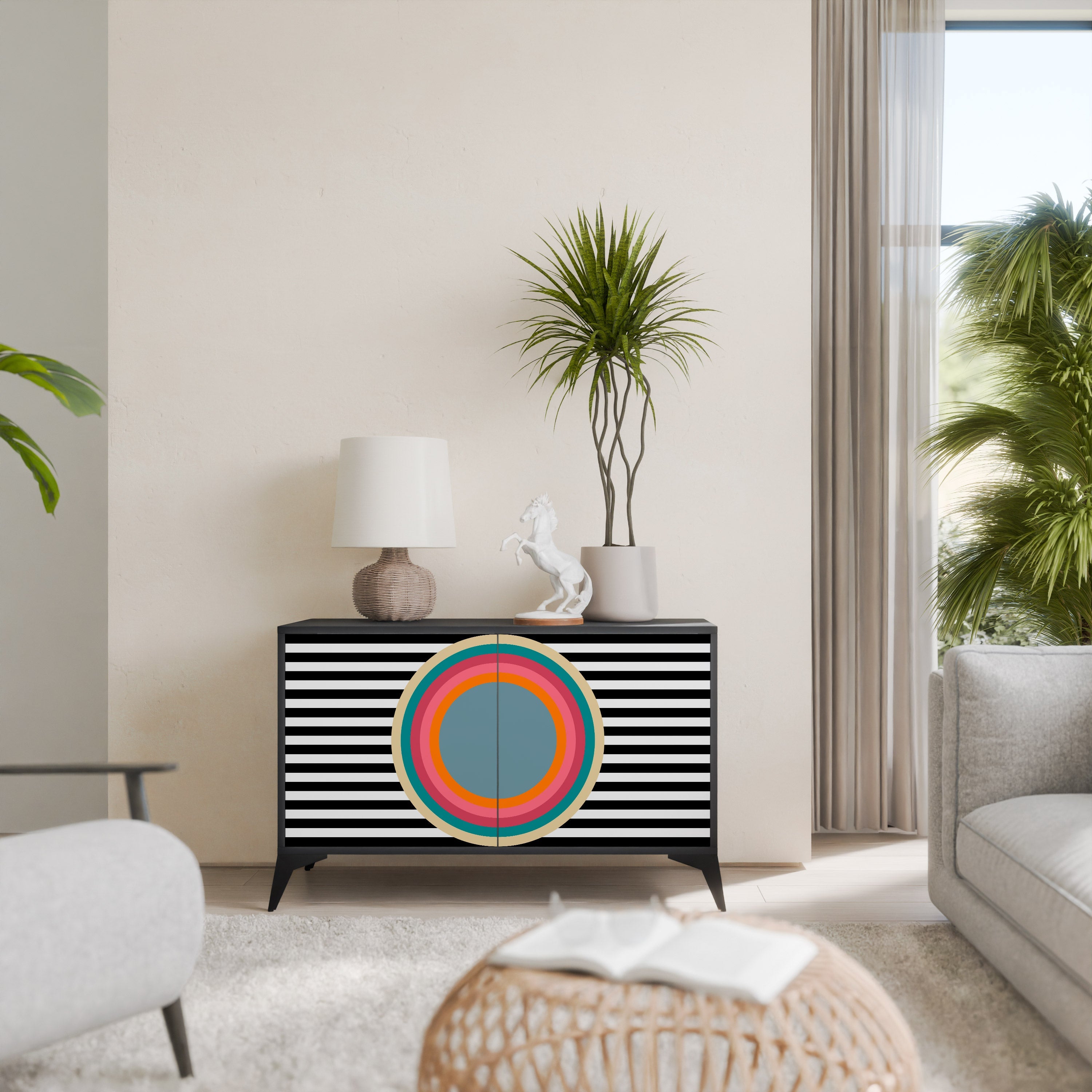 SPECTRA SHOWCASE Sideboard mit 2 Türen in Schwarz