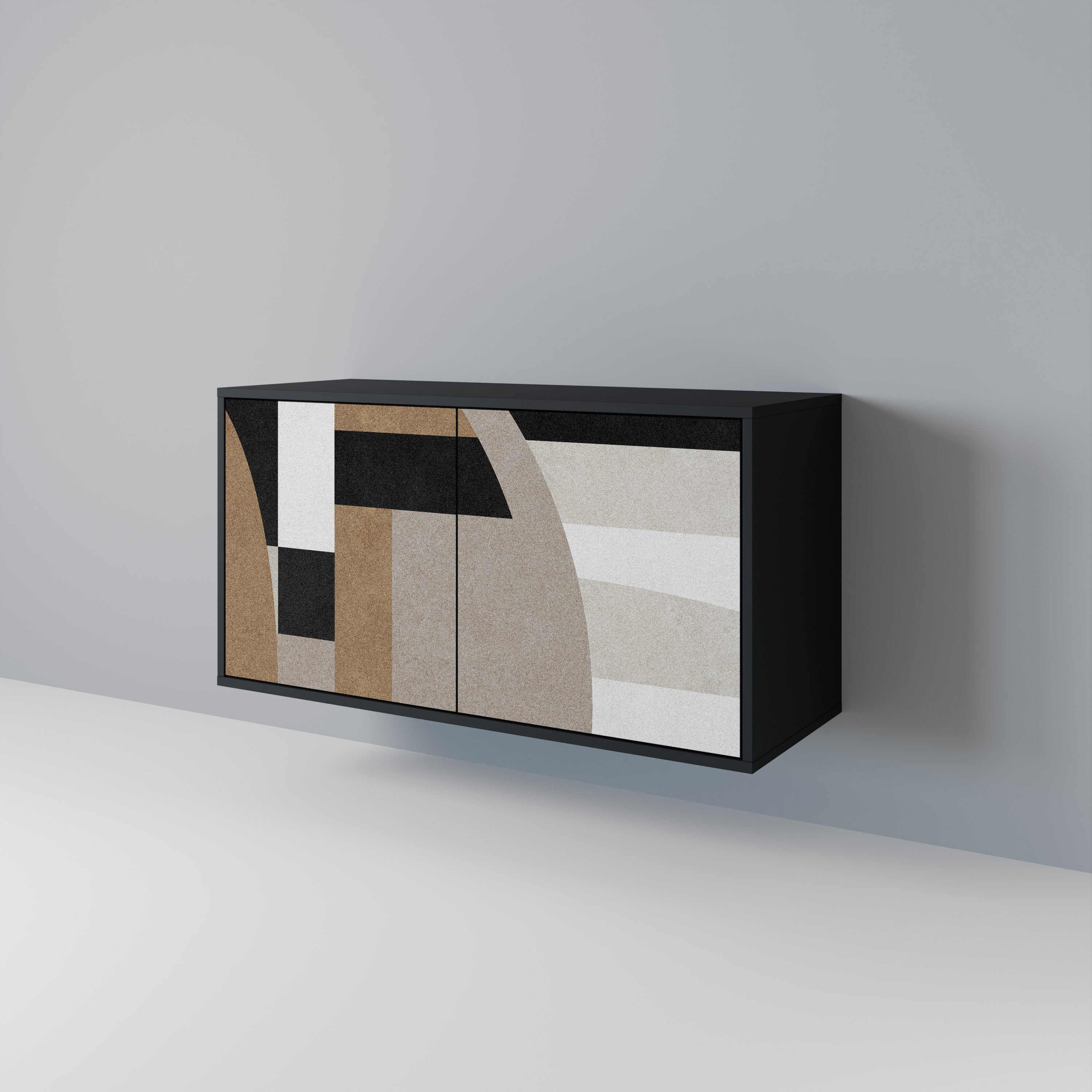DELICATE MEMENTO Sideboard mit 2 Türen in Schwarz