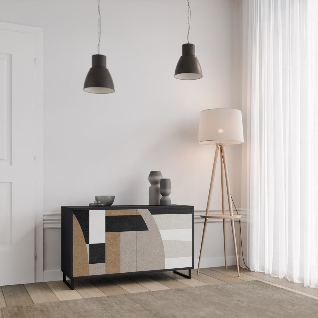 DELICATE MEMENTO Sideboard mit 2 Türen in Schwarz
