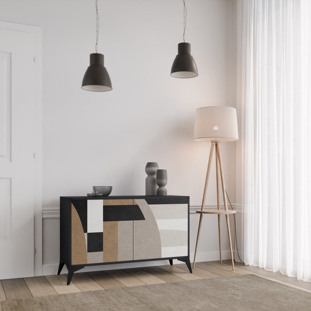 DELICATE MEMENTO Sideboard mit 2 Türen in Schwarz