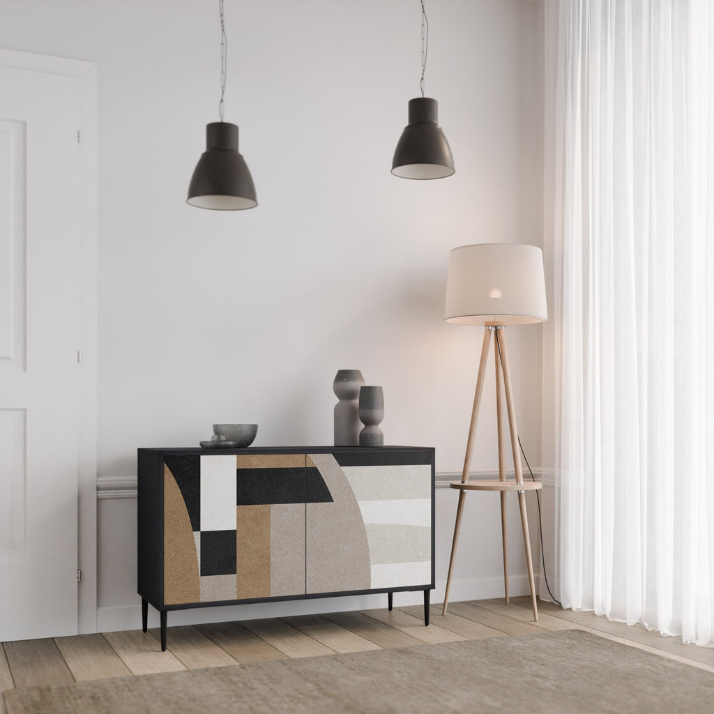 DELICATE MEMENTO Sideboard mit 2 Türen in Schwarz