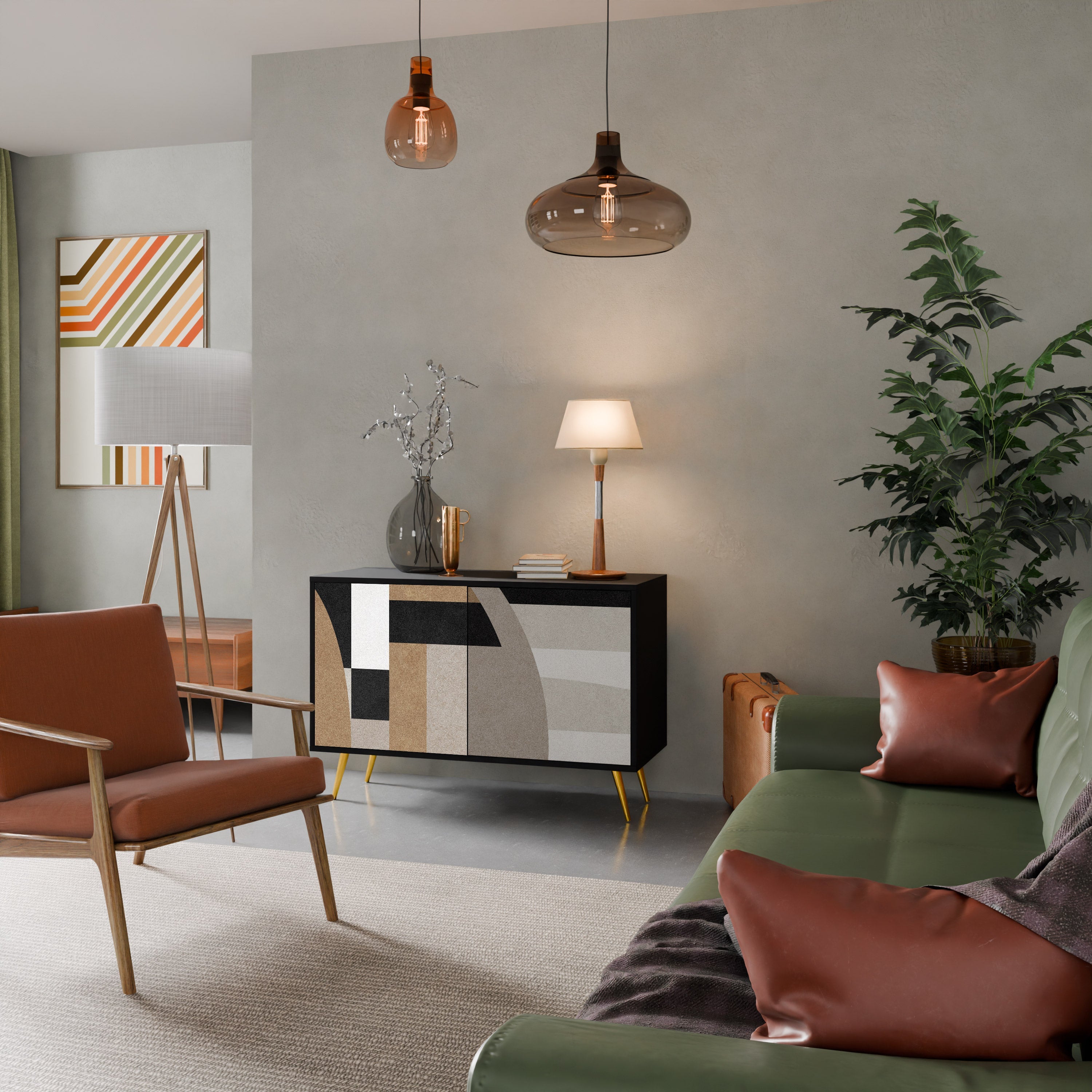 DELICATE MEMENTO Sideboard mit 2 Türen in Schwarz