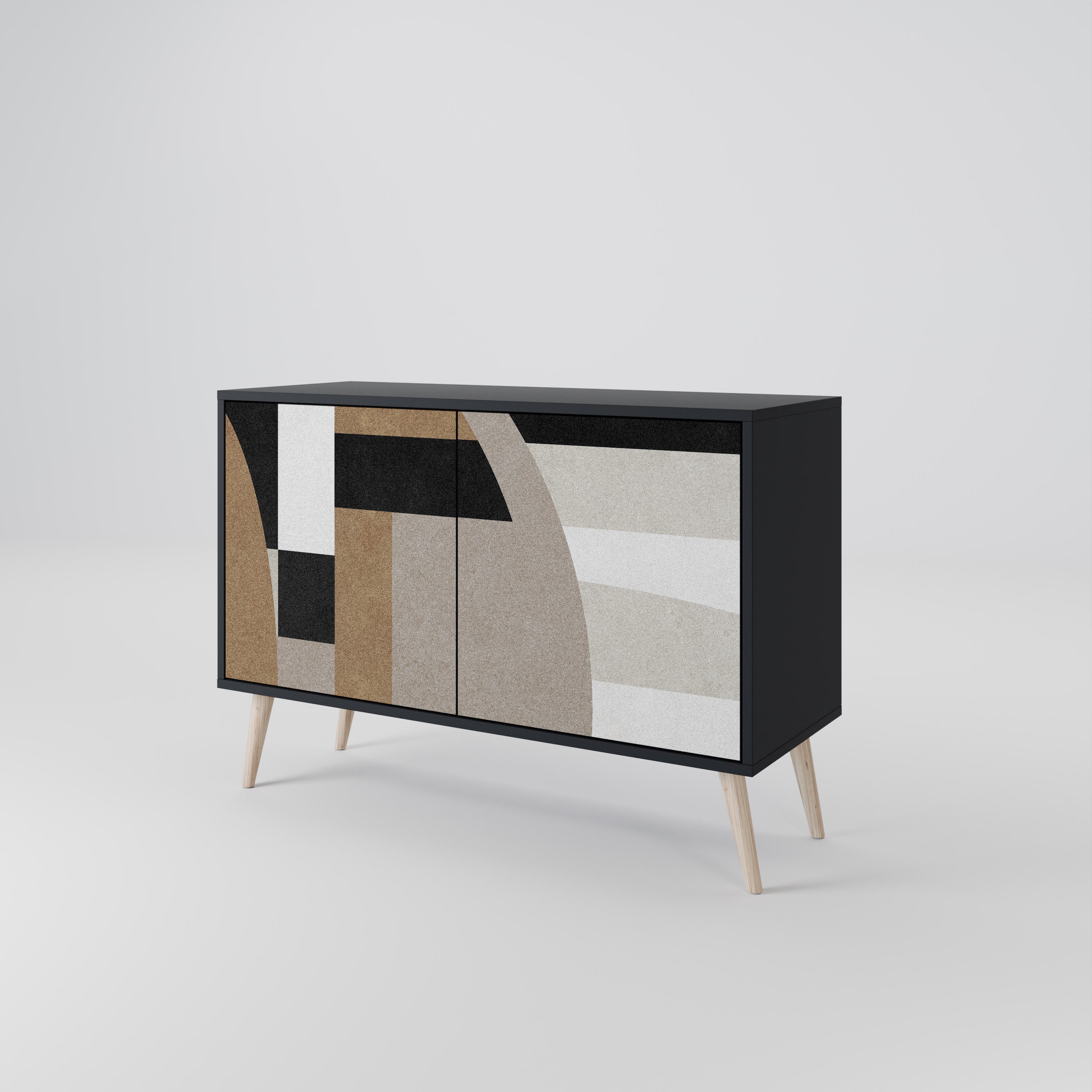 DELICATE MEMENTO Sideboard mit 2 Türen in Schwarz