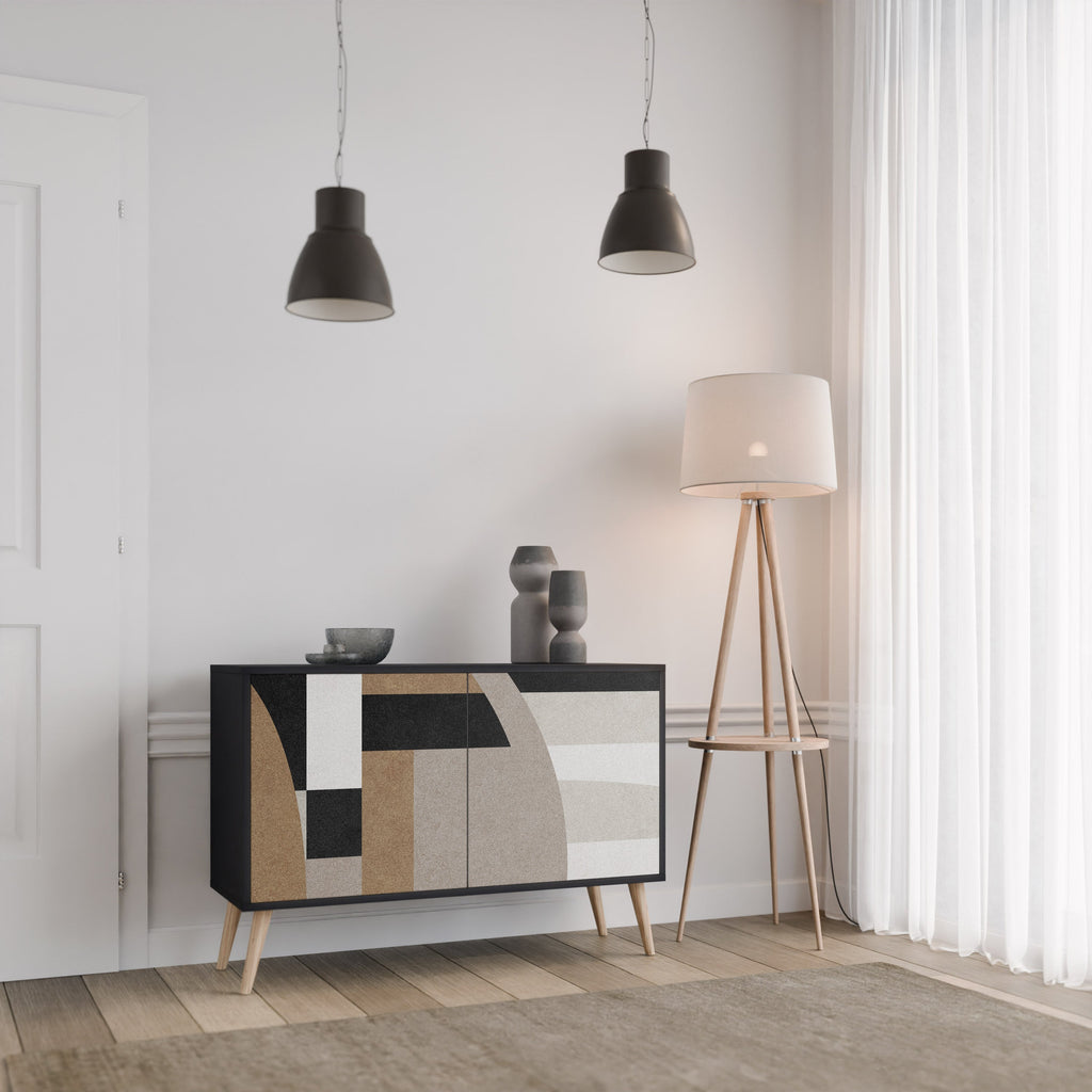 DELICATE MEMENTO Sideboard mit 2 Türen in Schwarz