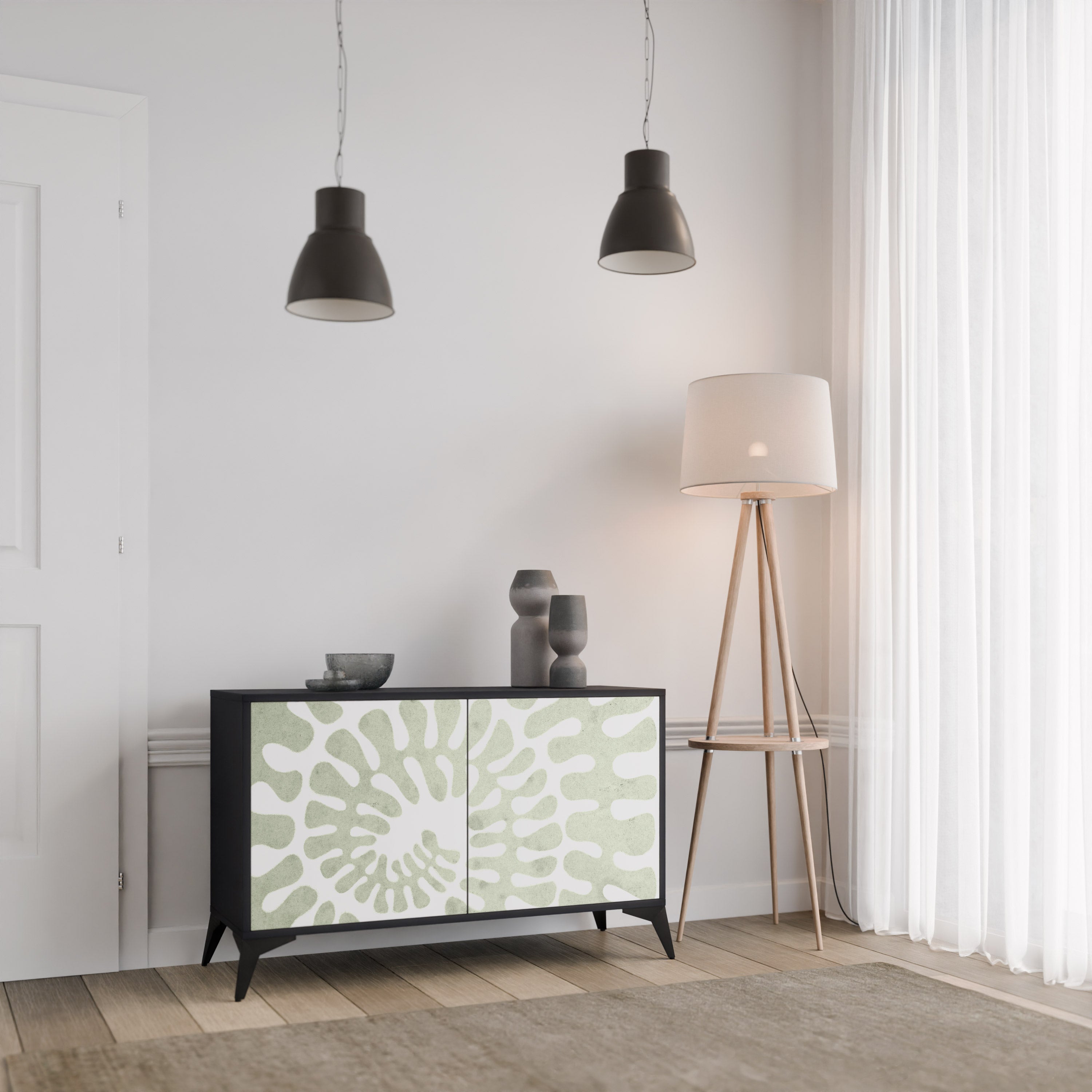 HELIX DANCE Sideboard mit 2 Türen in Schwarz
